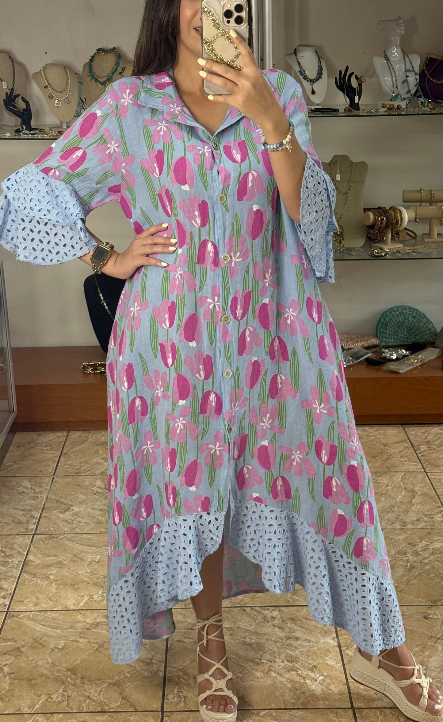 Macarena OS Floral Maxi Dress (NO RETURNS OR EXCHANGE)