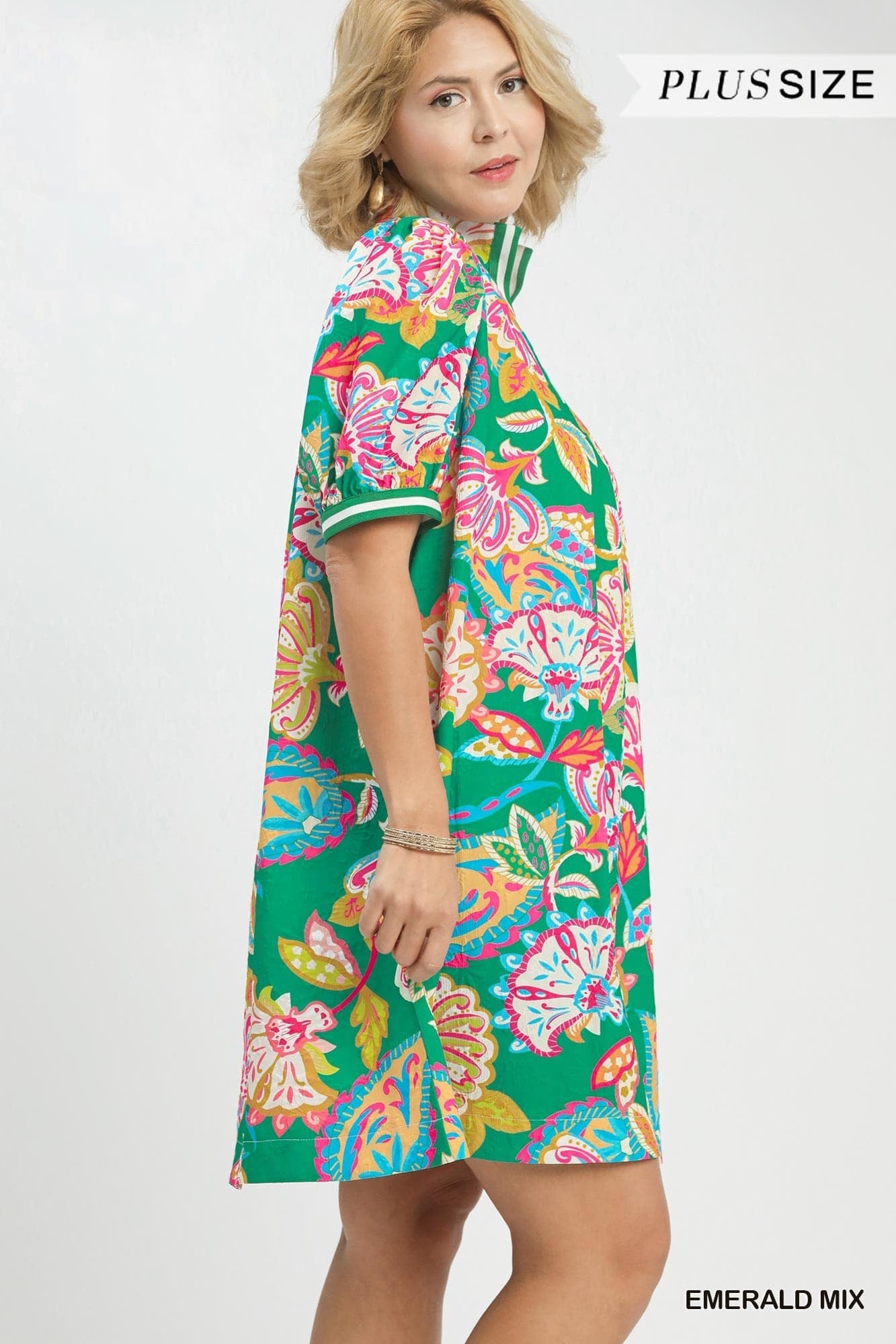 Emerald Jacquard Paisly Tunic Dress