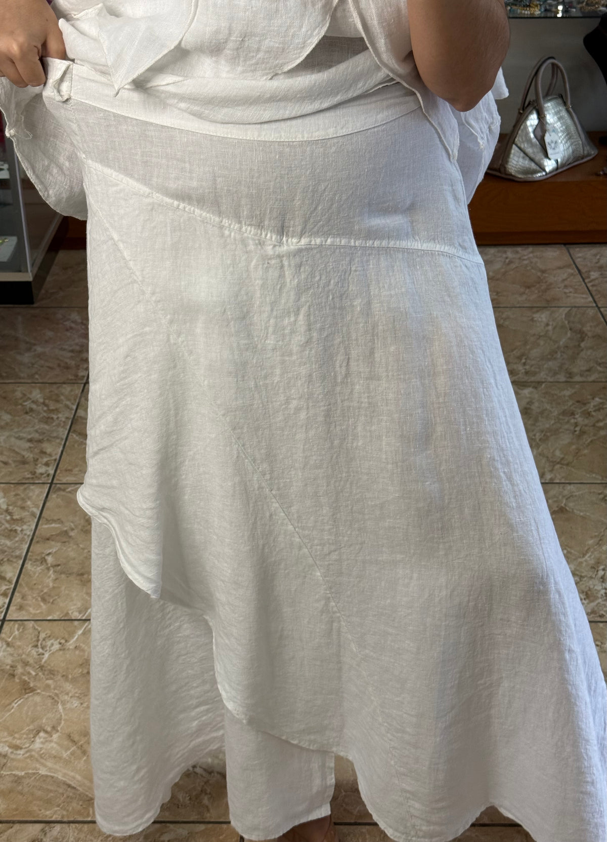 OS Linen Top & Skirt Set (NO RETURNS OR EXCHANGE)