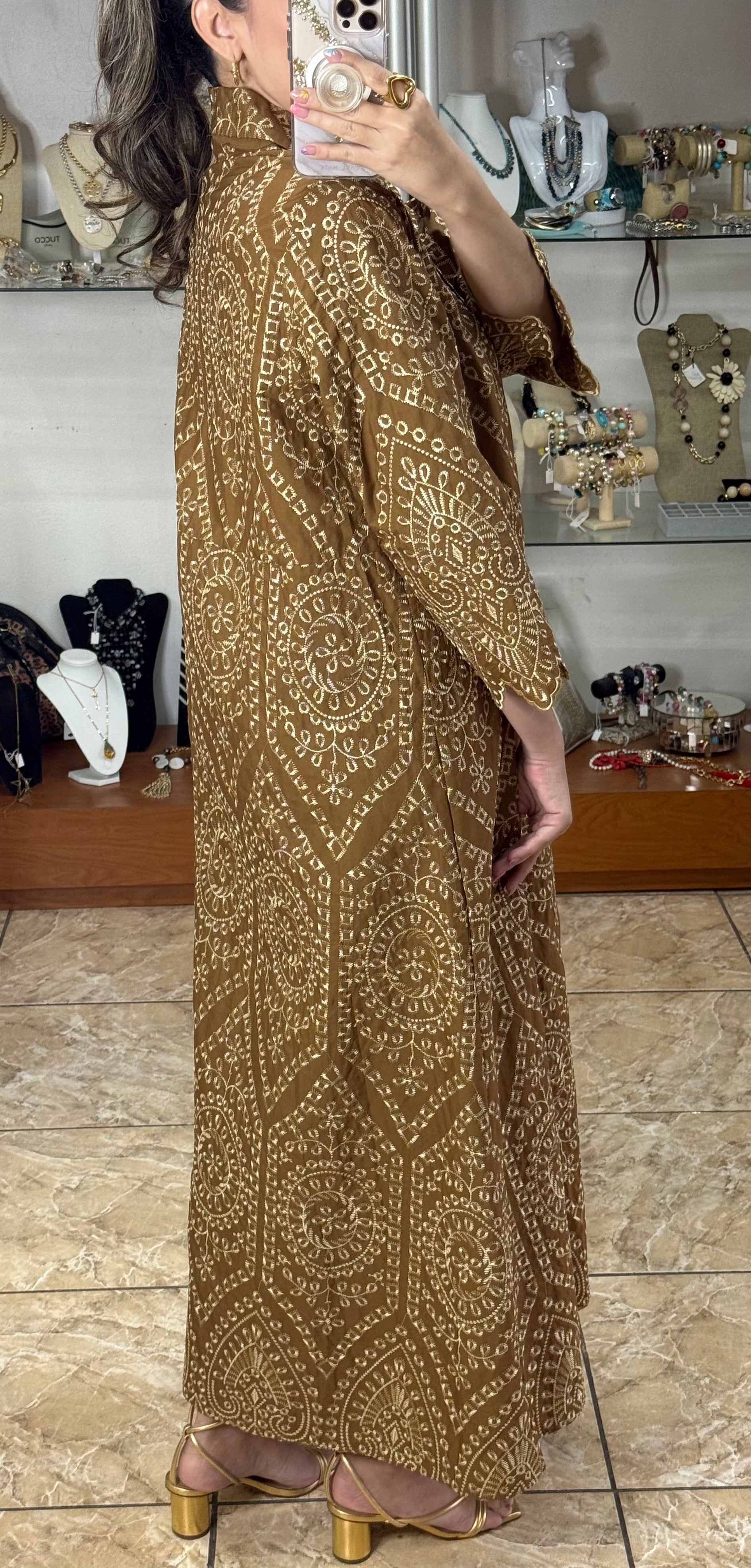 green emerald velvet dress Saffron Gold Floral Embellished Maxi Dress – Frock and Frill main image 0