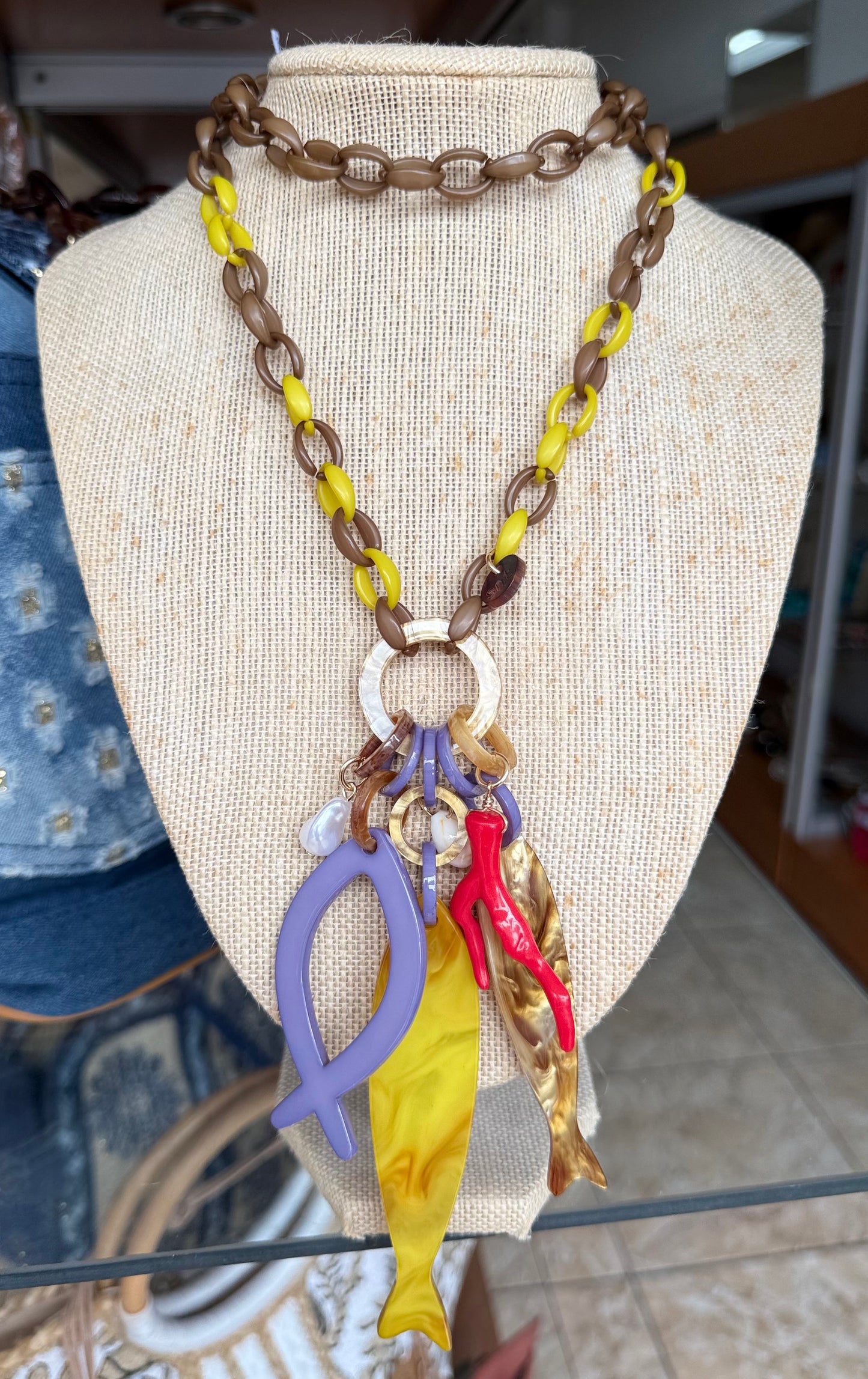 Fish & Corals Long Necklace (FINAL SALE)
