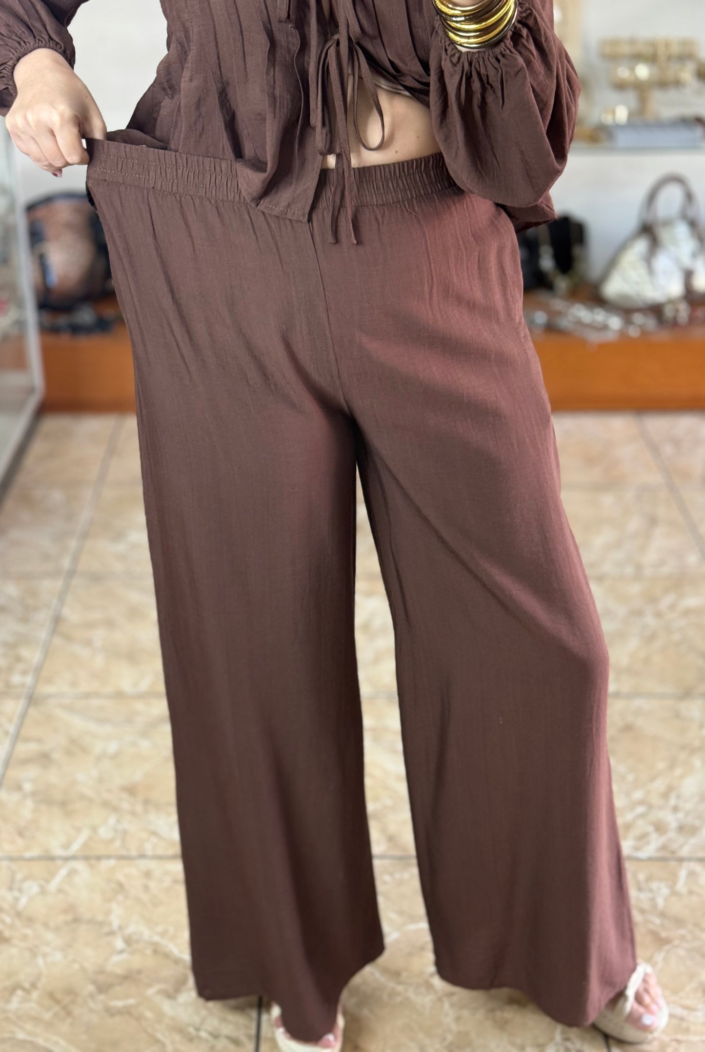 Open Top and Pant Set