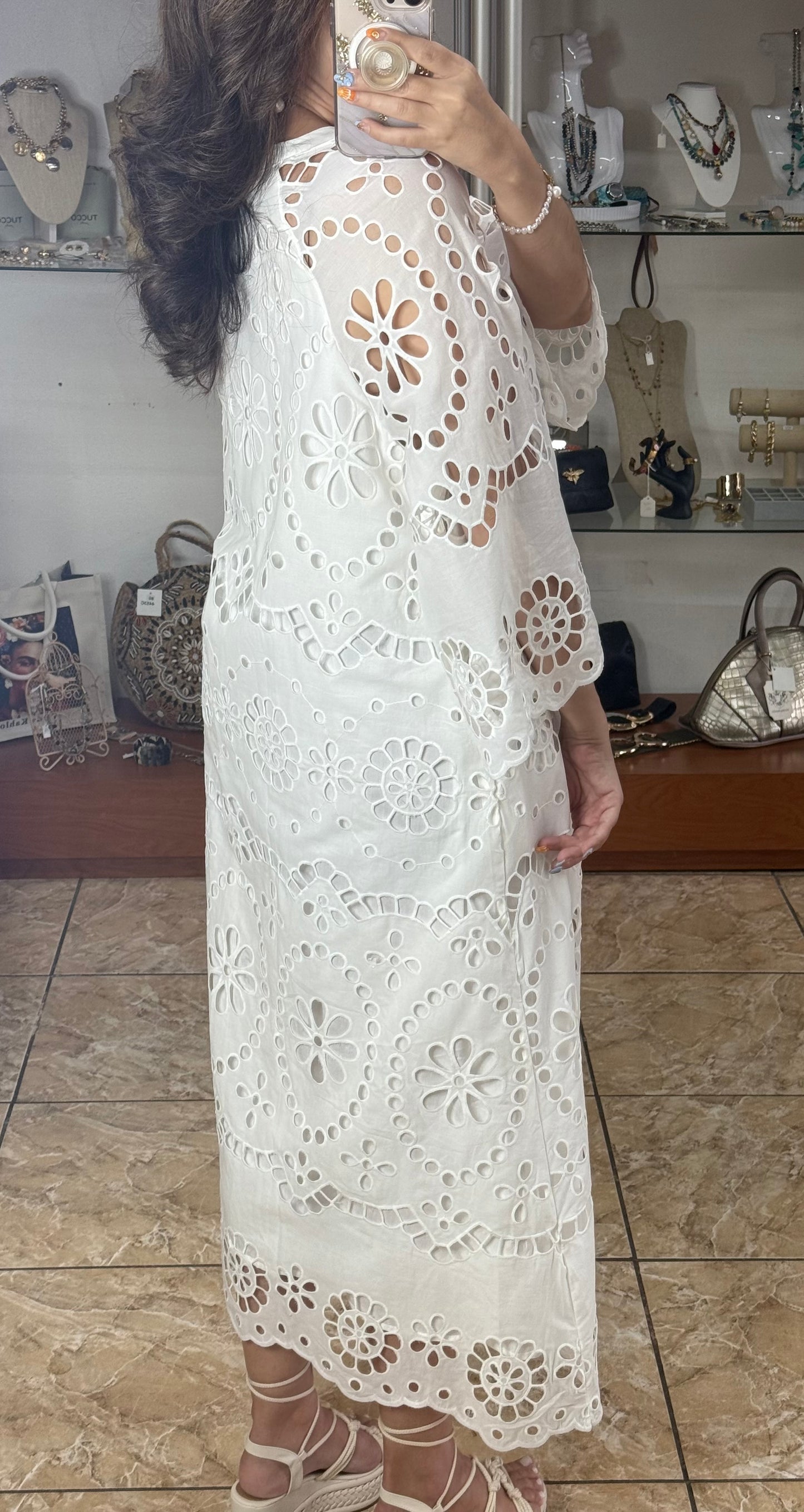 Darana Embroidered OS Maxi Dress (FINAL SALE)
