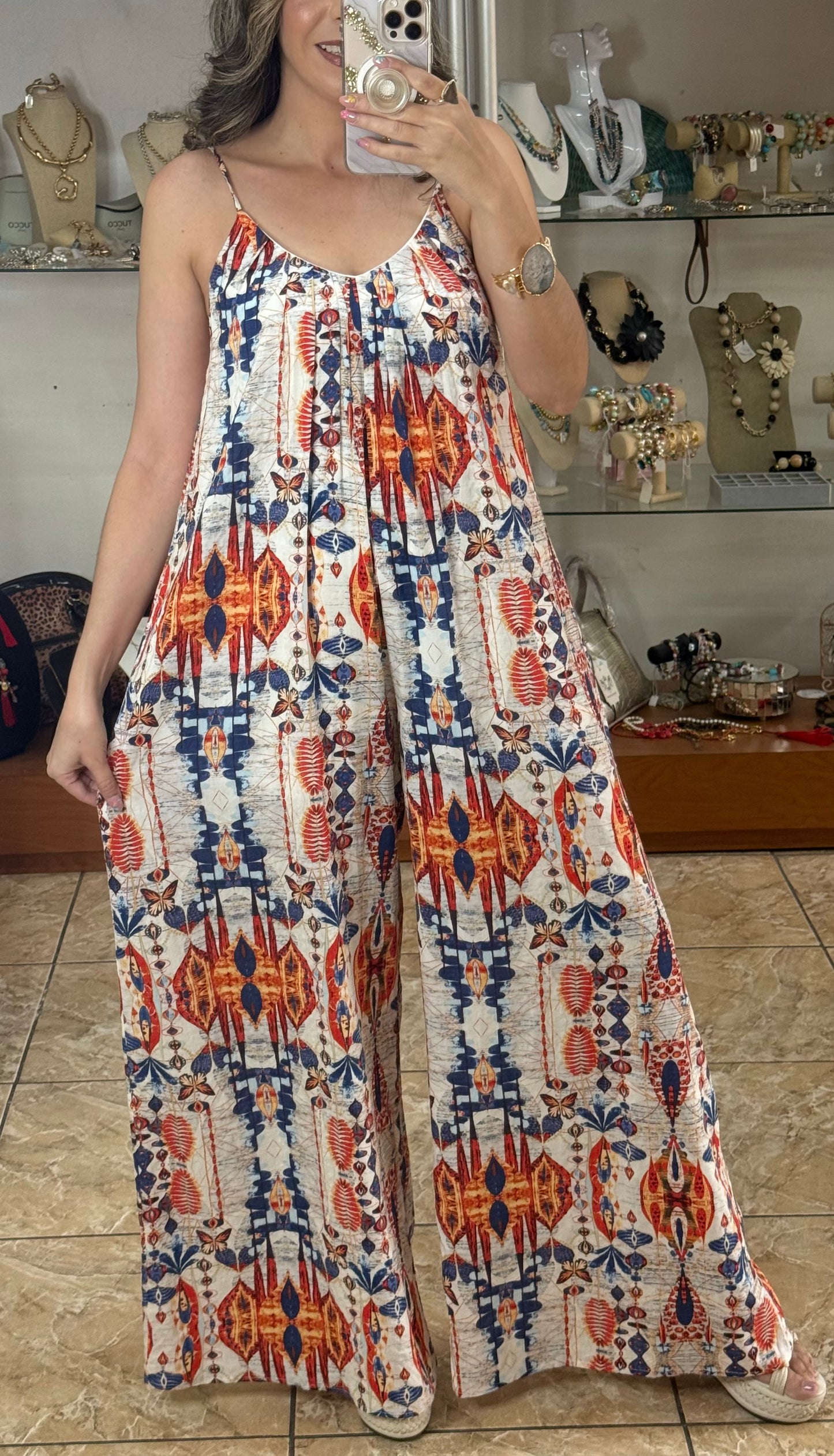 Geometric Mix Jumpsuit