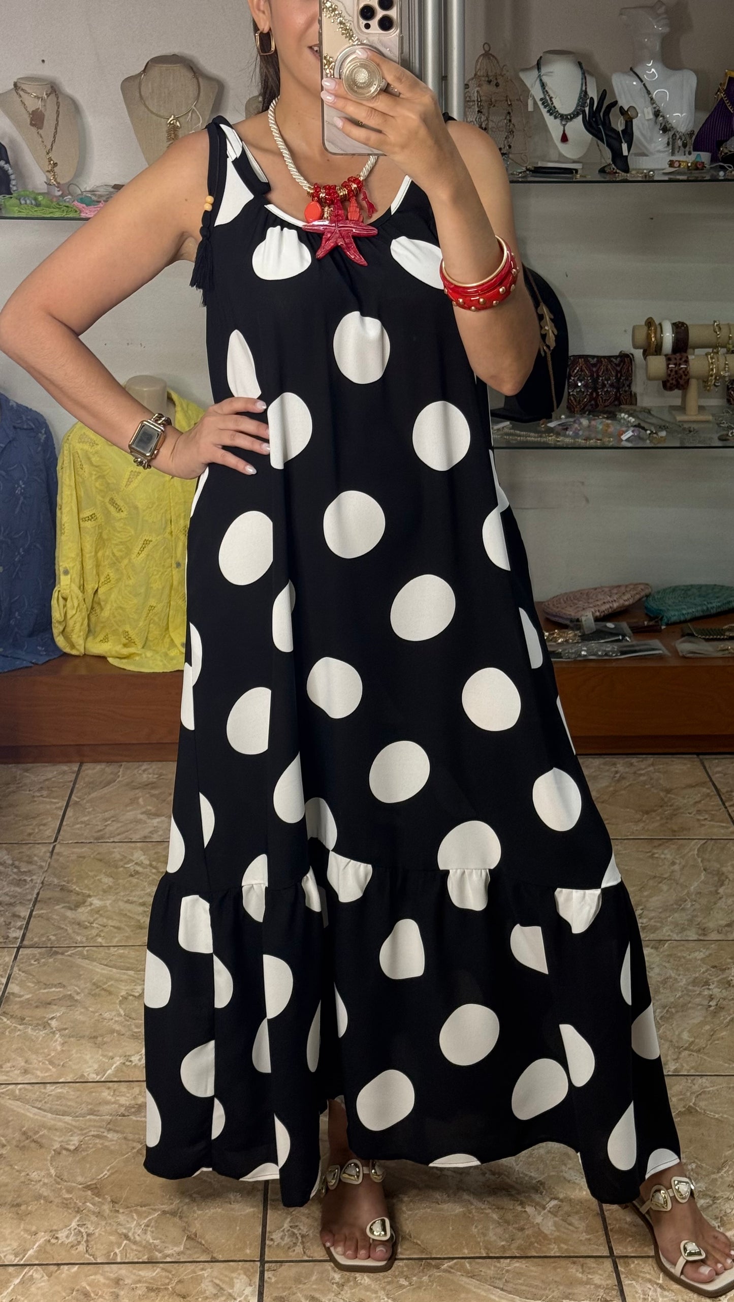 Black/White Polkadots Maxi Dress (REGULAR & PLUS)