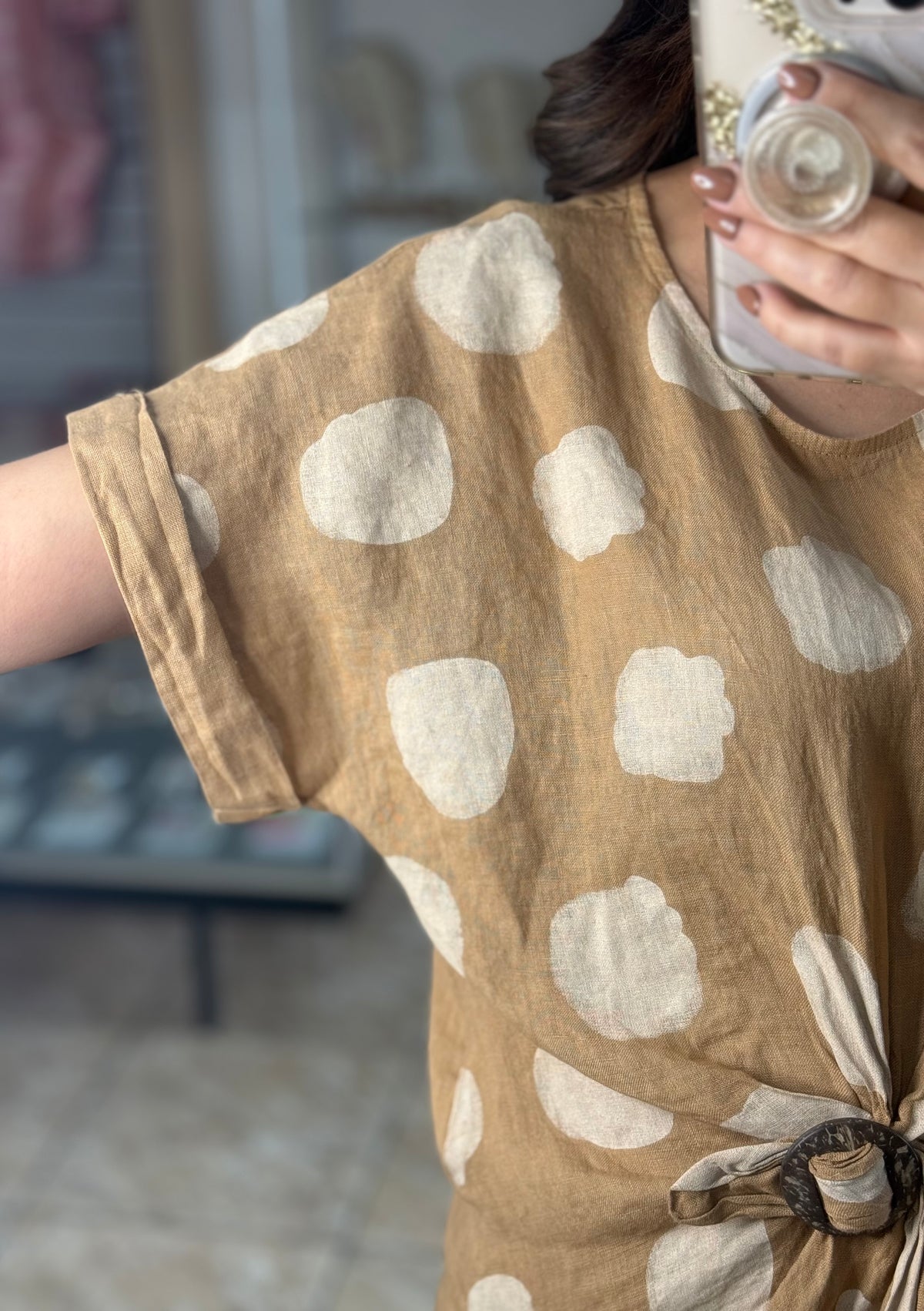 OS Polkadots Linen Set (NO RETURNS OR EXCHANGE)