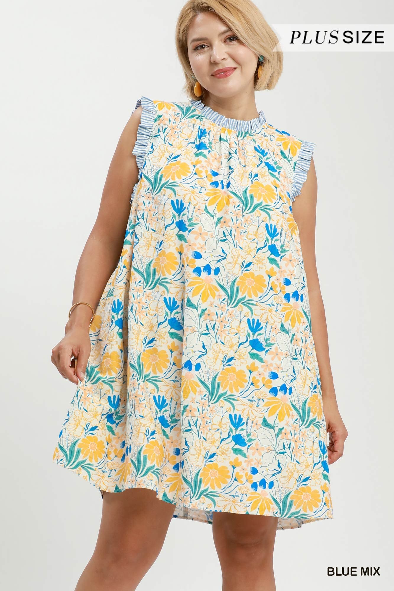 Floral Print Babydoll Dress (PLUS)