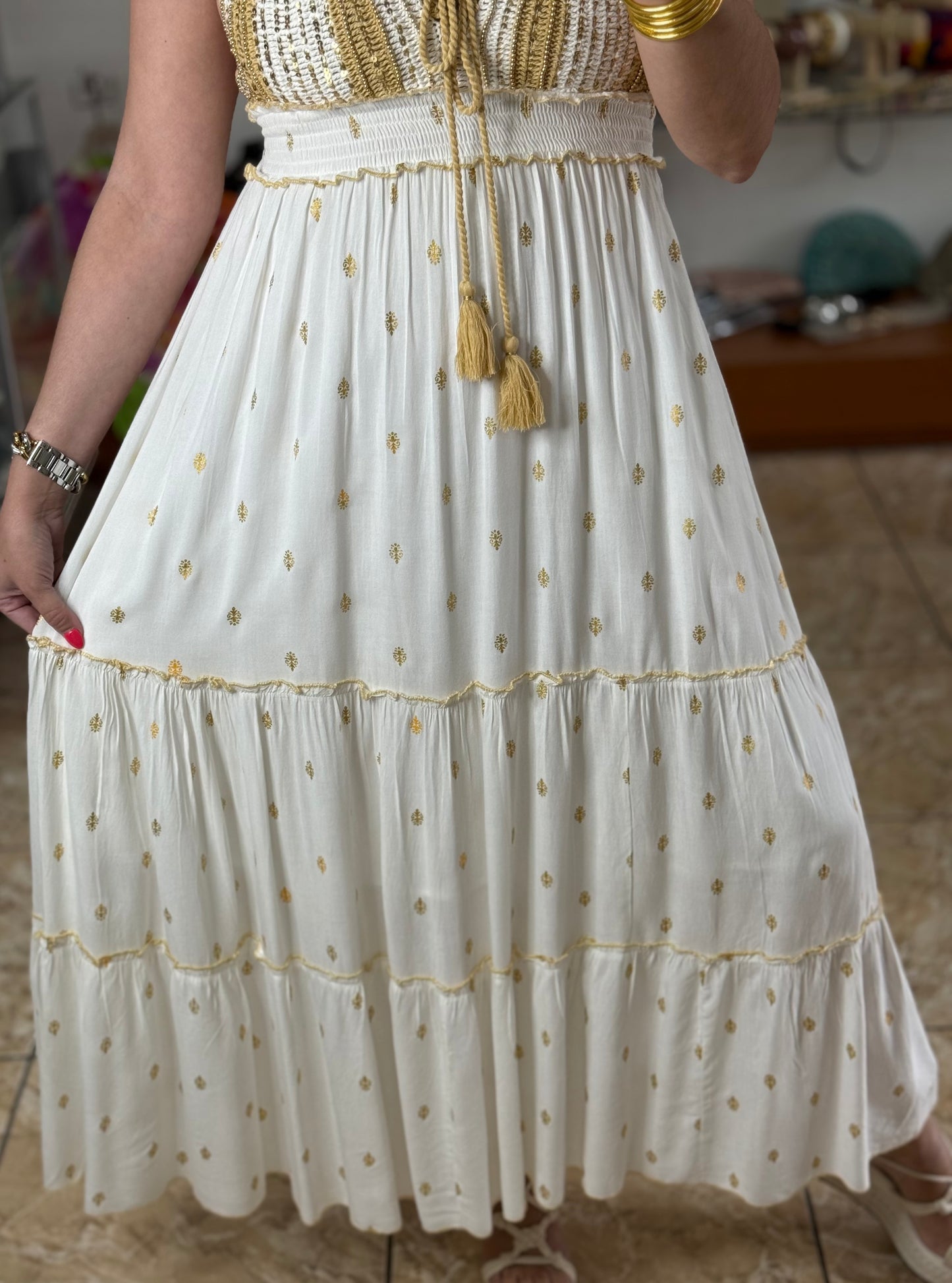 Open Back Boho OS Maxi Dress (NO RETURNS OR EXCHANGE)