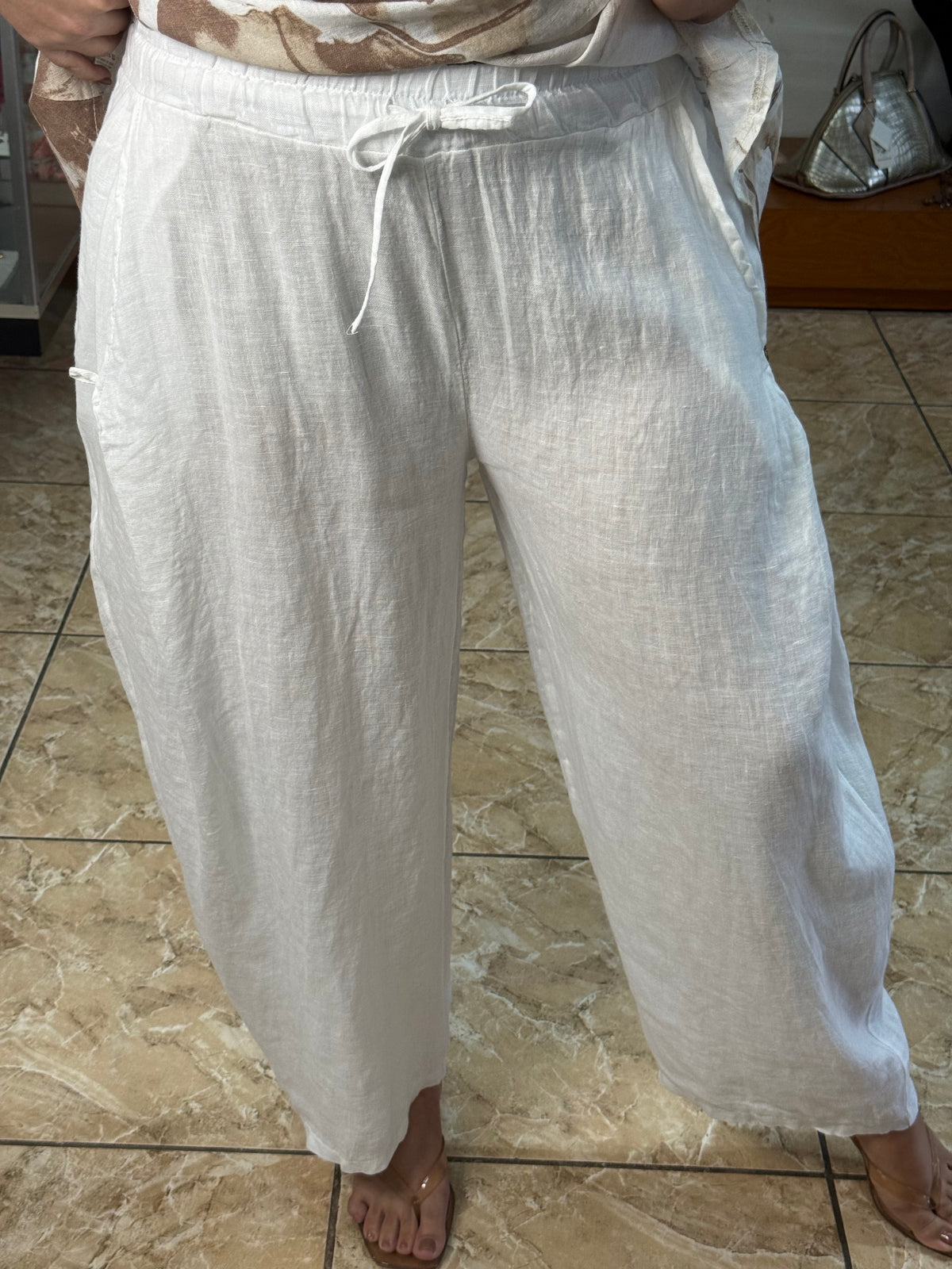 OS Top & Barrel Style Pant Linen Set (NO RETURNS OR EXCHANGE)