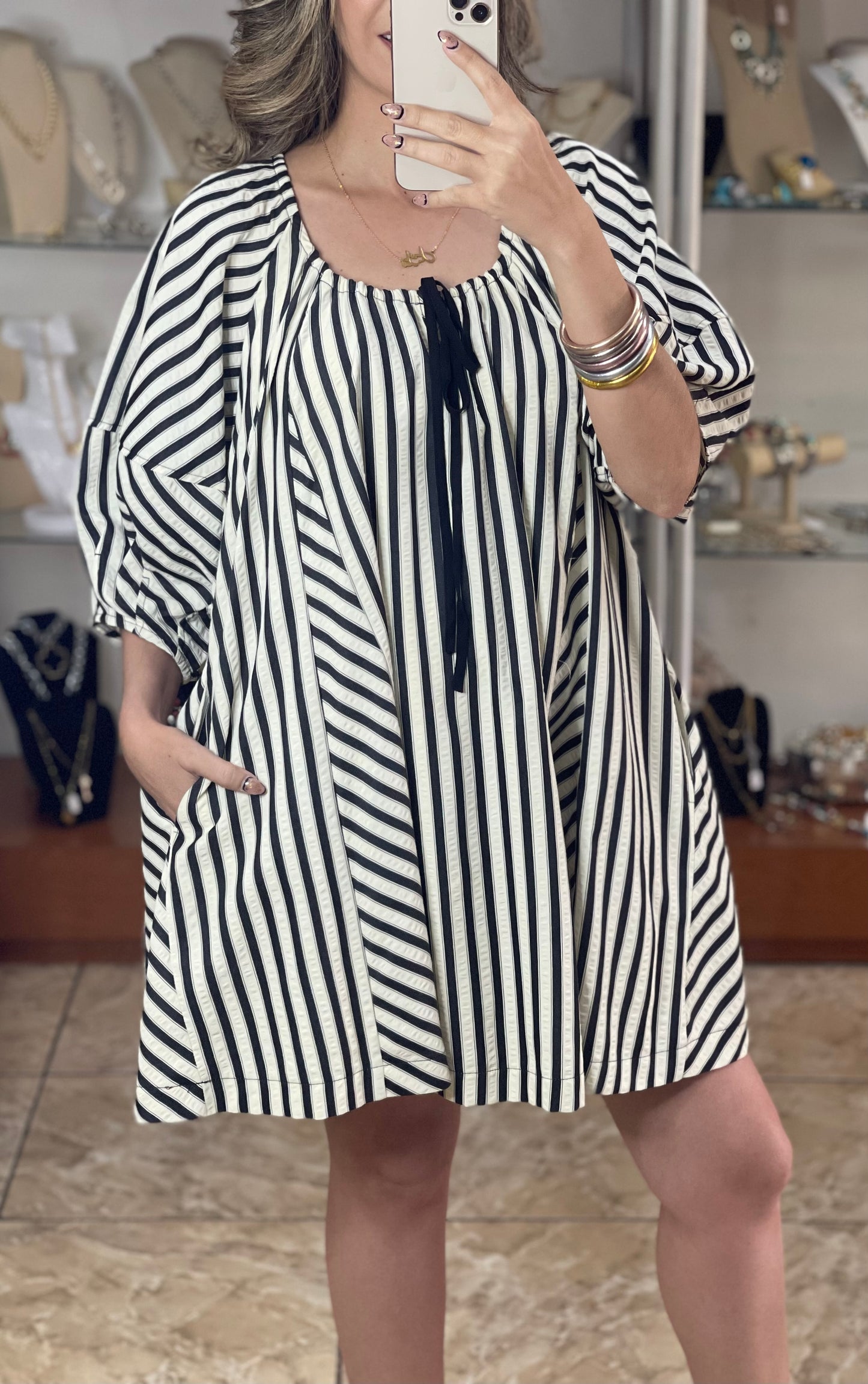 Black Stripes Doll Dress