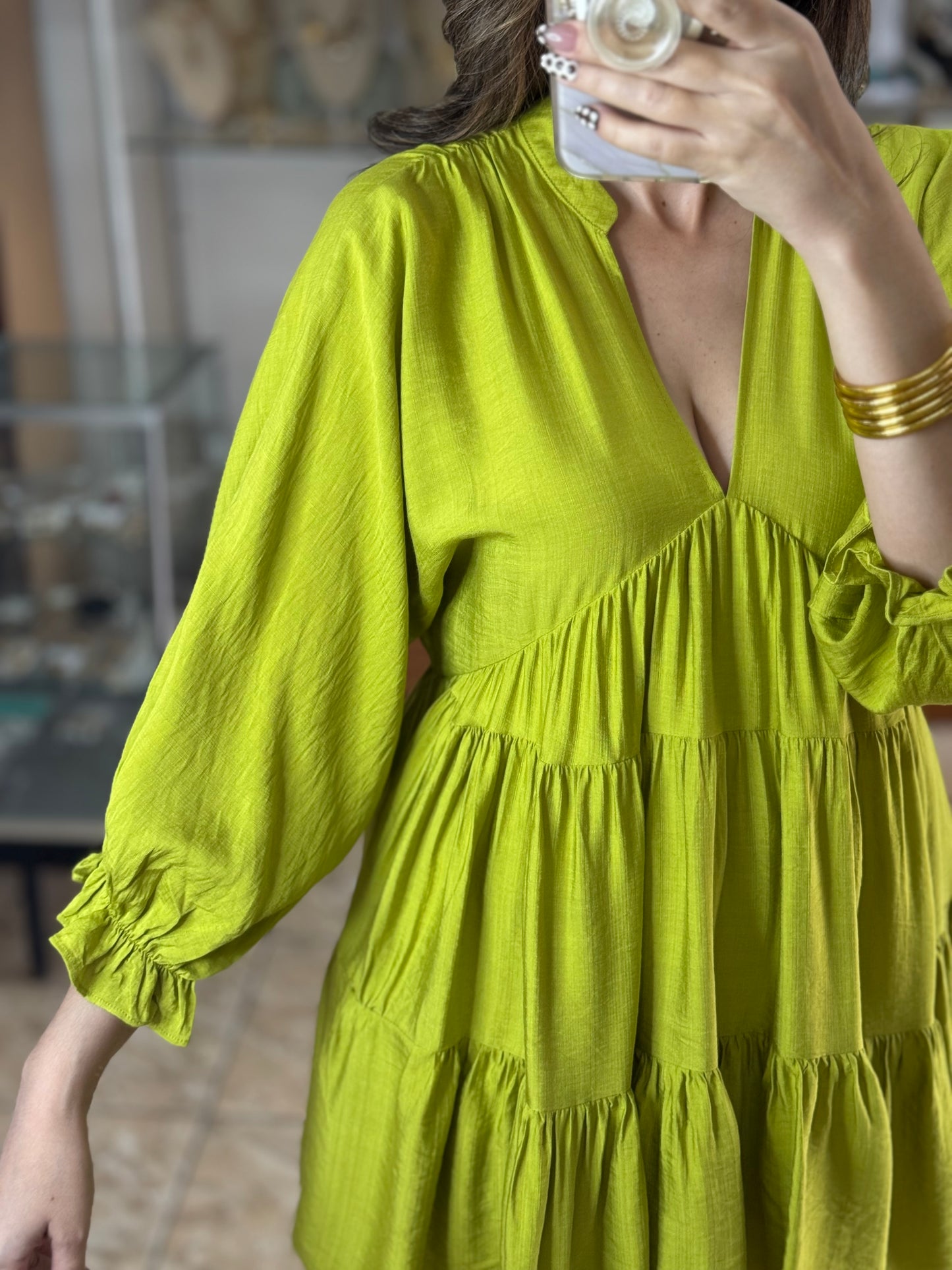 Deep Lime Mini Dress