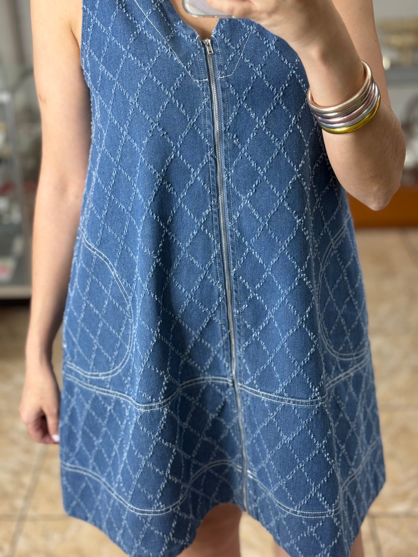 Sleeveless Denim Mini Dress