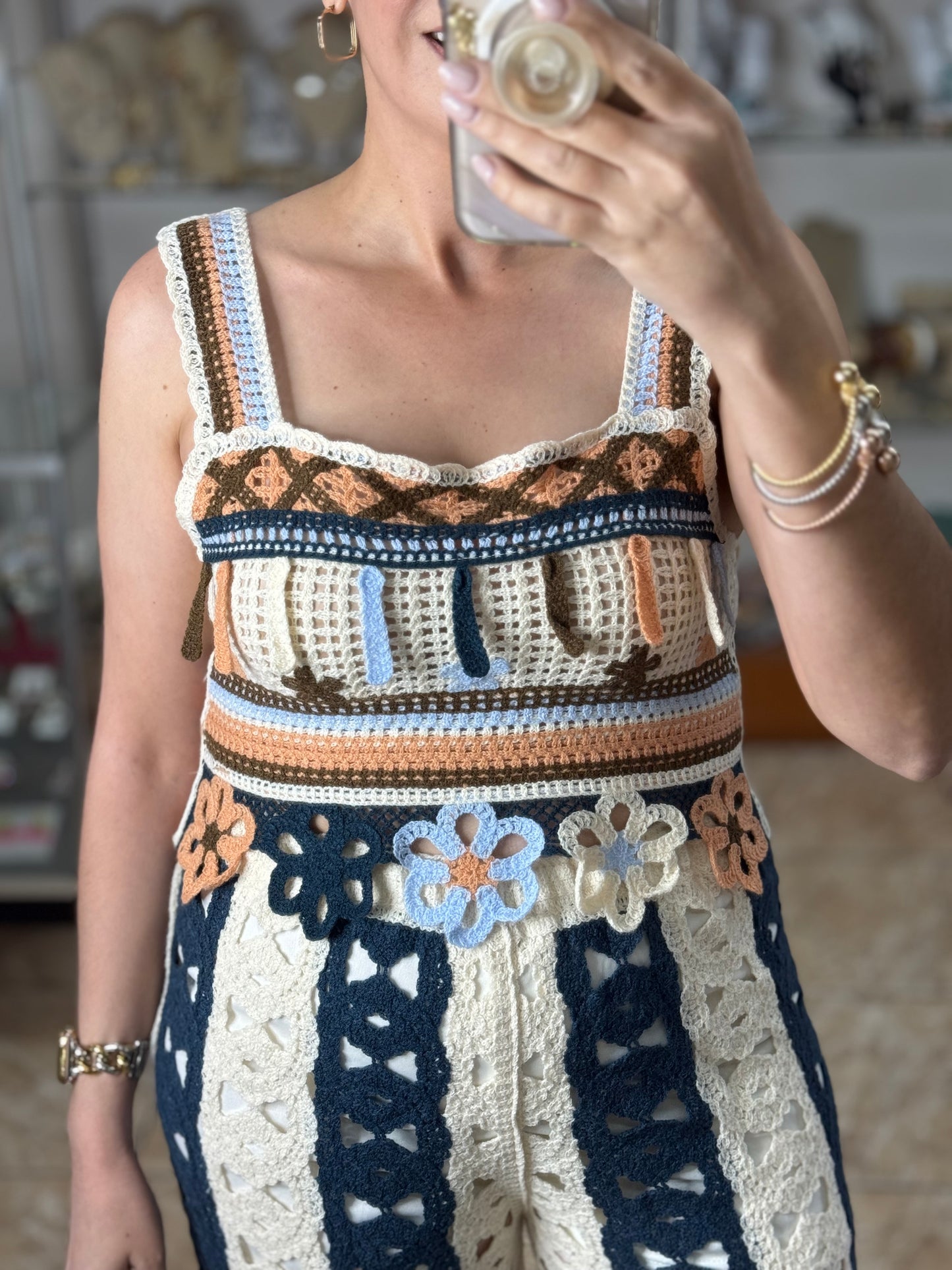 Crochet OS Crop Top (NO RETURNS OR EXCHANGE) (PANT SOLD SEPARATELY)