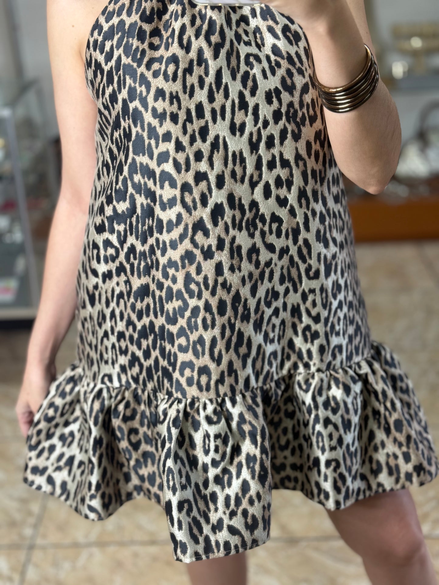 Halter Leopard Mini Dress