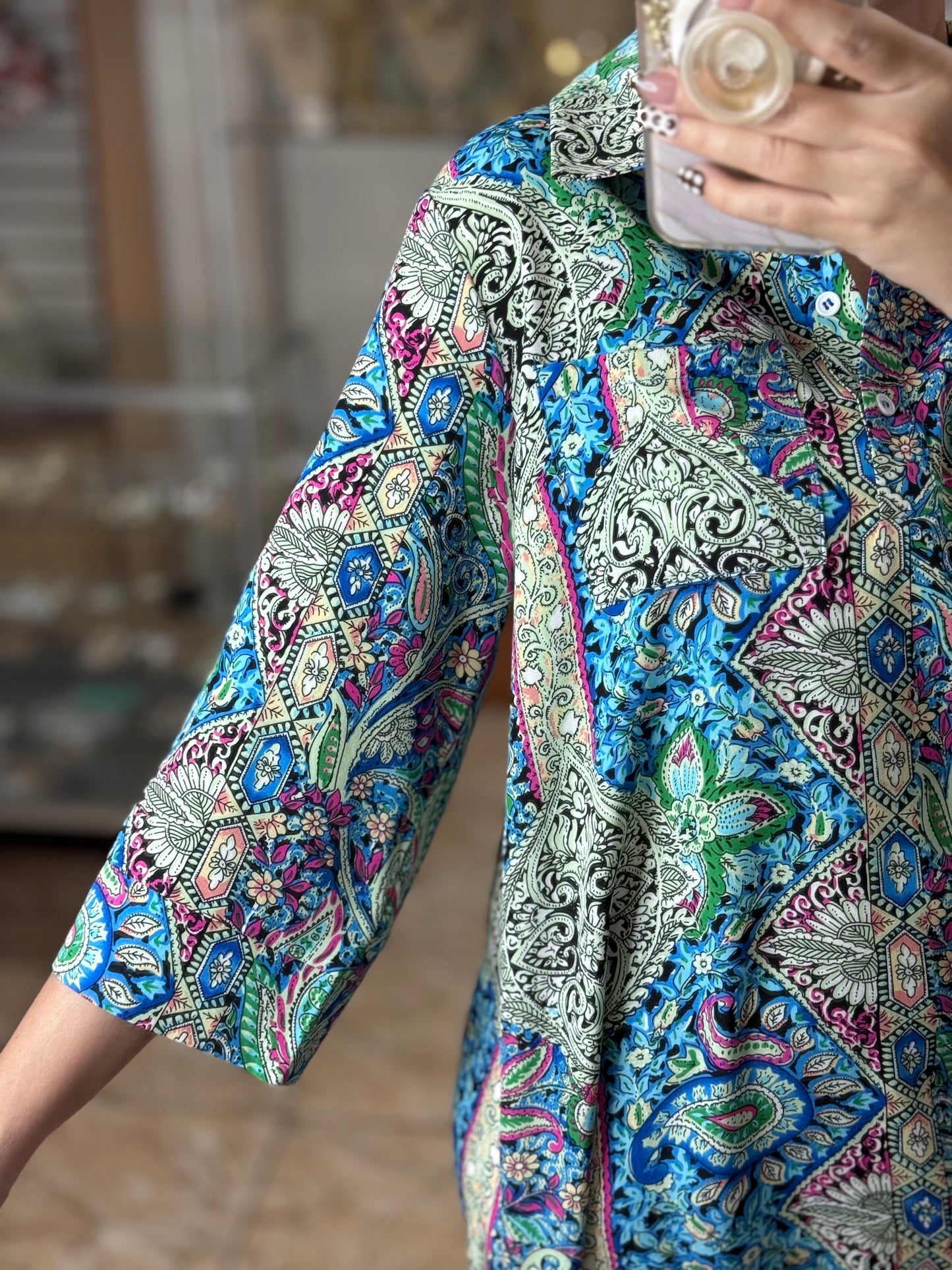 Blue Mix Paisley Dress