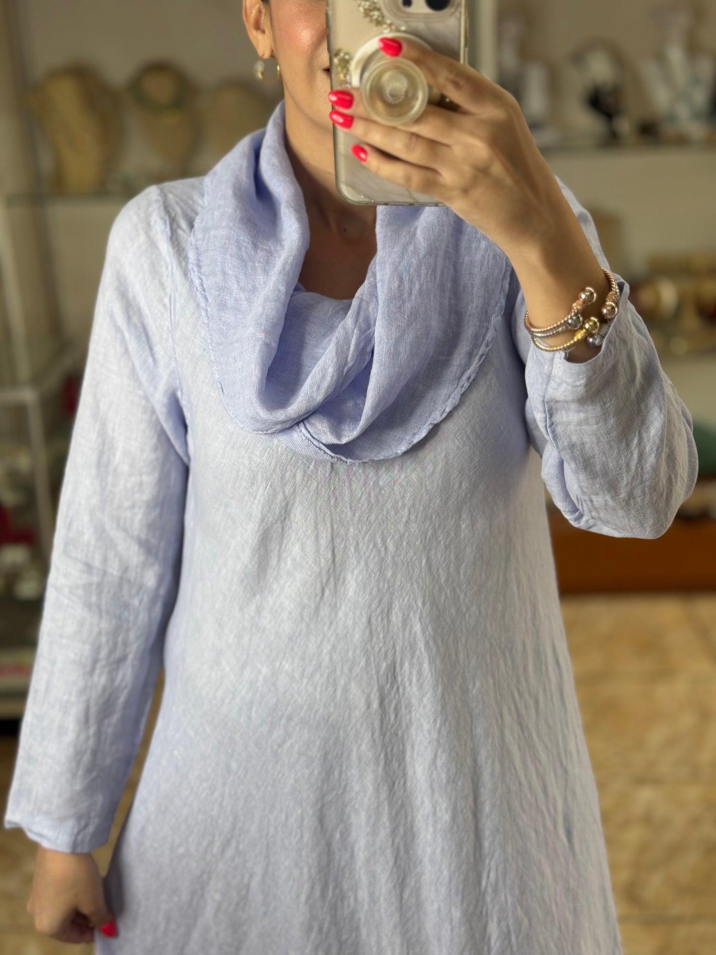 Marena OS Maxi Linen Dress (NO RETURNS OR EXCHANGE)
