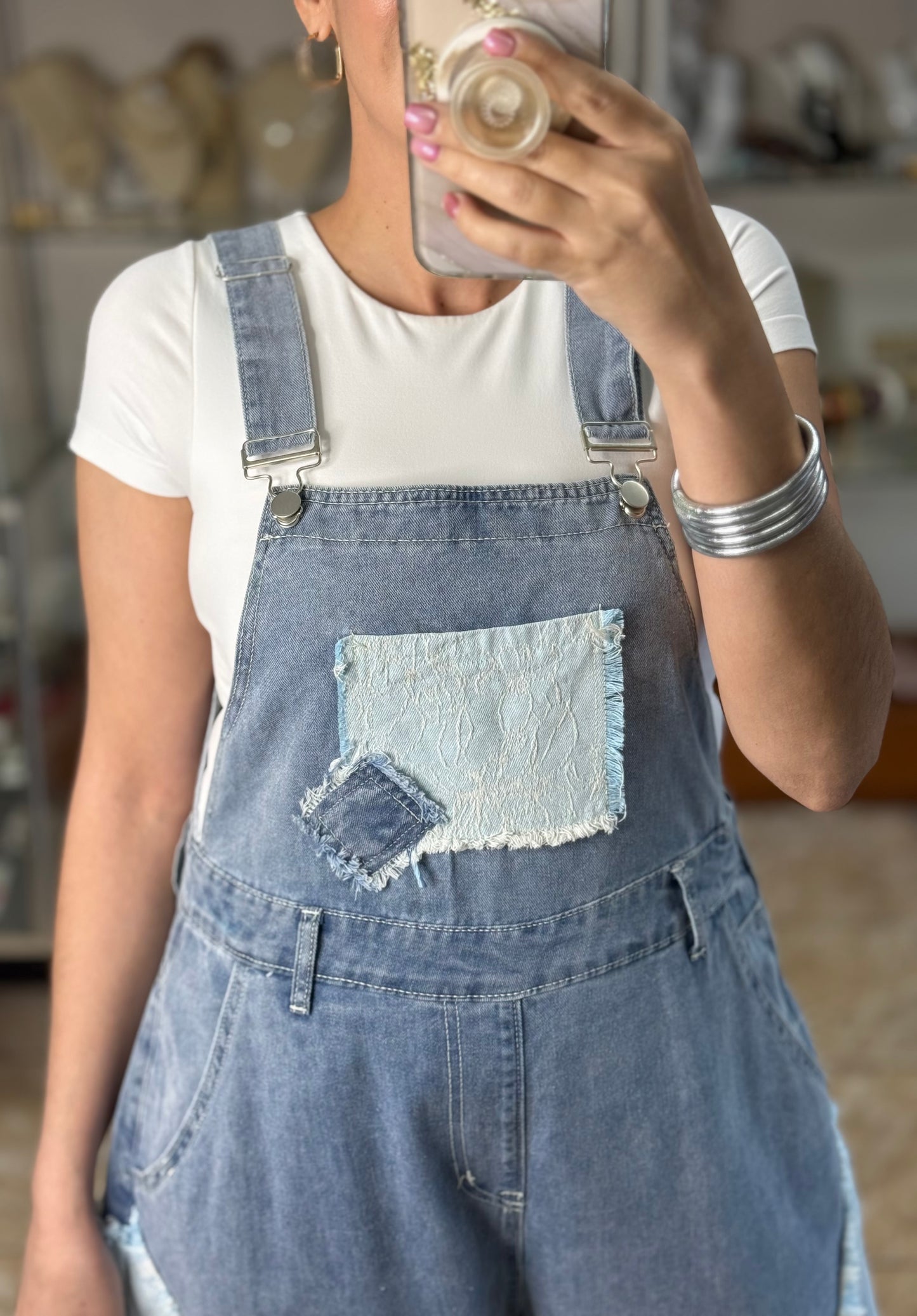 Barrel Style Denim Overall