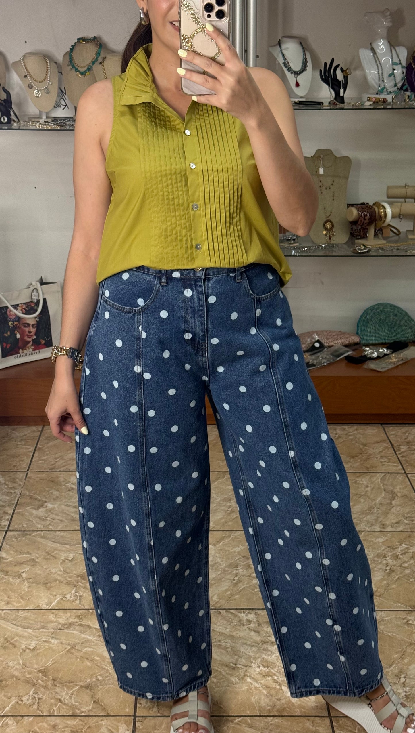 Martini Olive Sleeveless Top