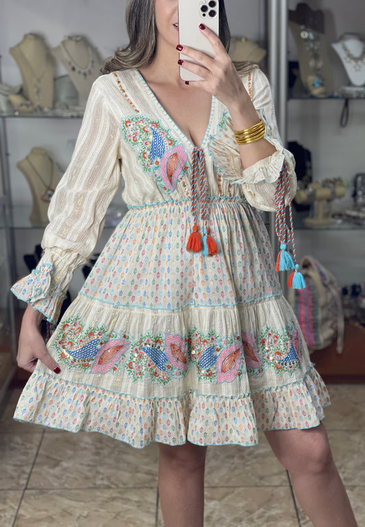 Long Sleeves Short Boho OS Dress