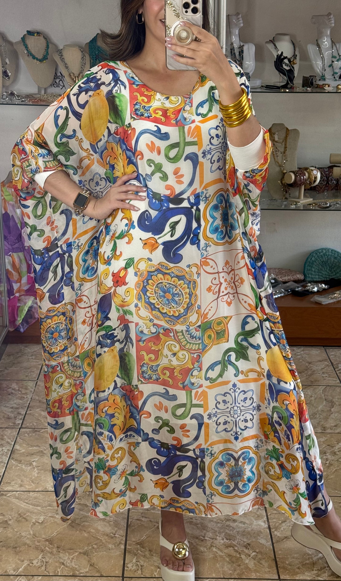 Silk OS Kaftan Maxi Dress (NO RETURNS OR EXCHANGE)