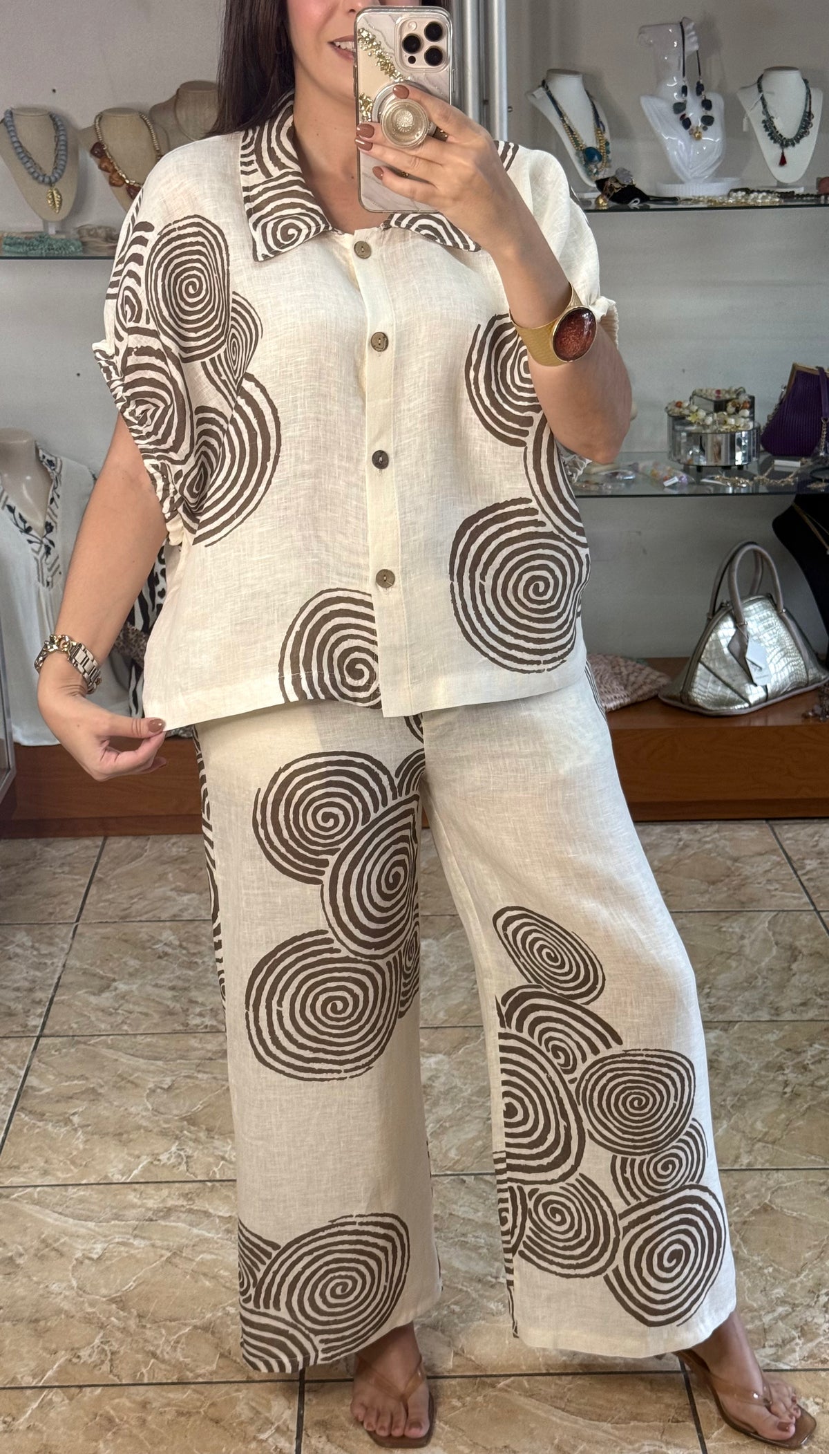Spiral Pattern OS Top & Pant Set (NO RETURNS OR EXCHANGE)