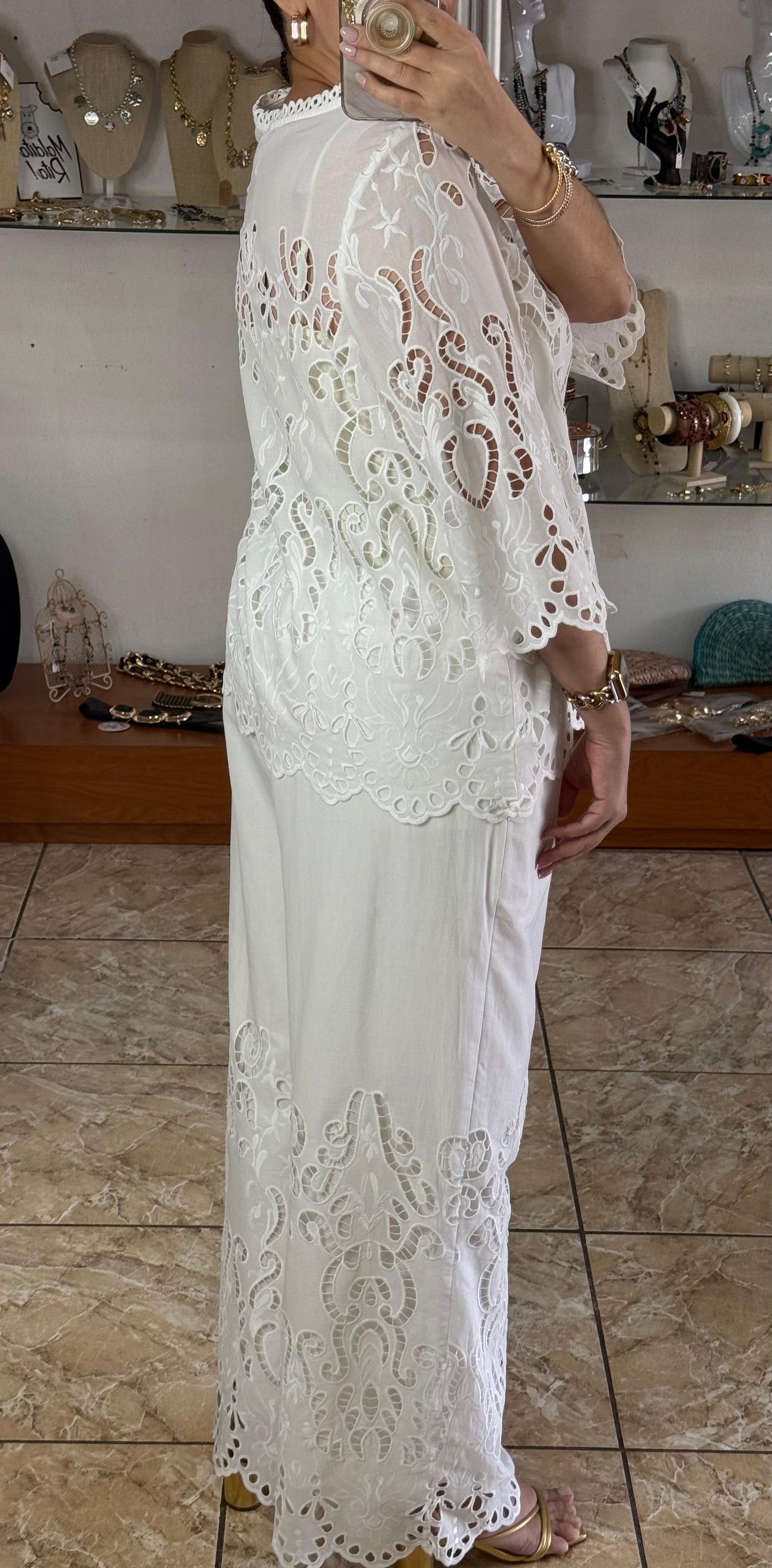 OS Intricate Eyelet Lace Embroidered Set (NO RETURNS OR EXCHANGE)