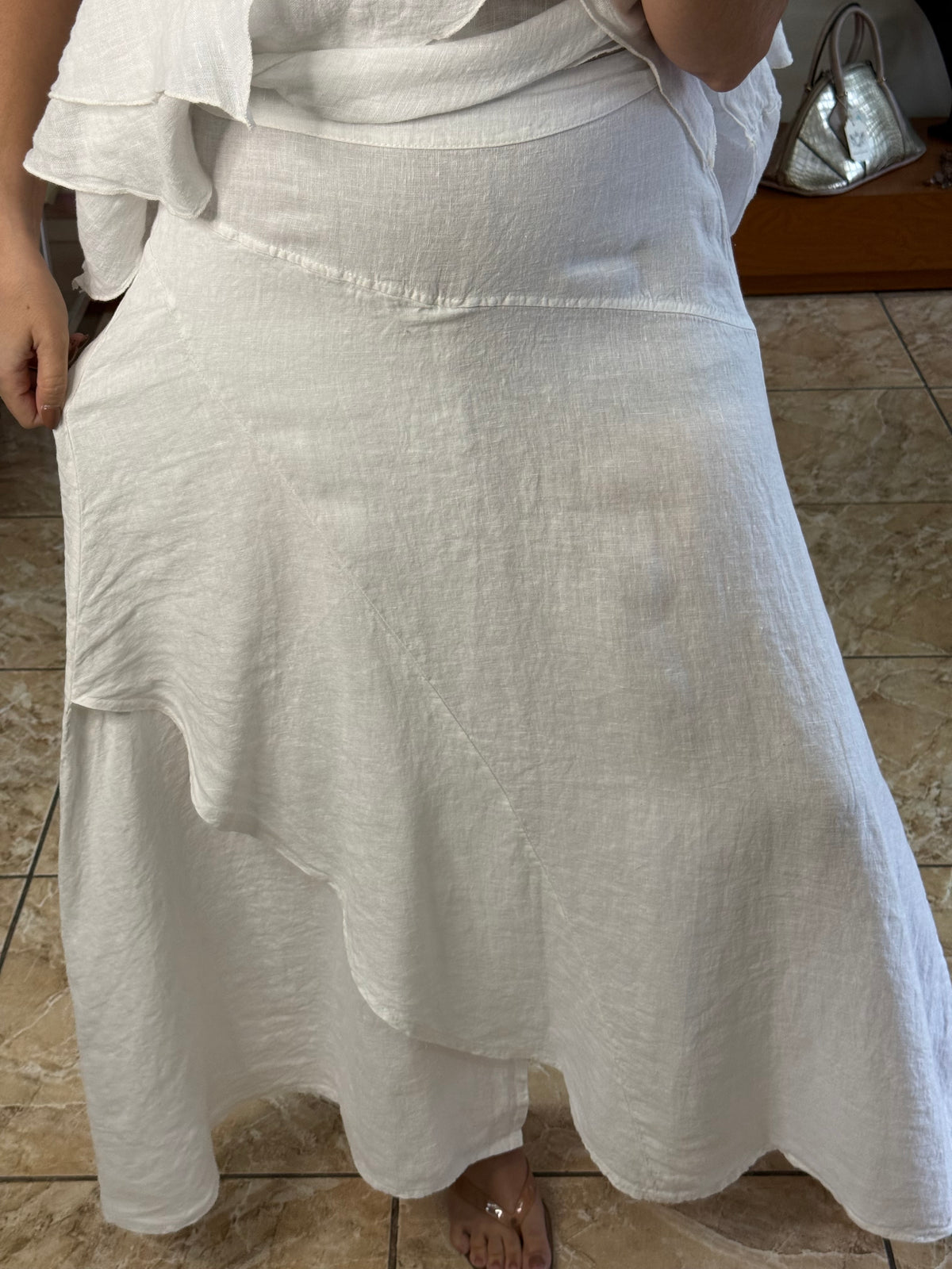 OS Linen Top & Skirt Set (NO RETURNS OR EXCHANGE)