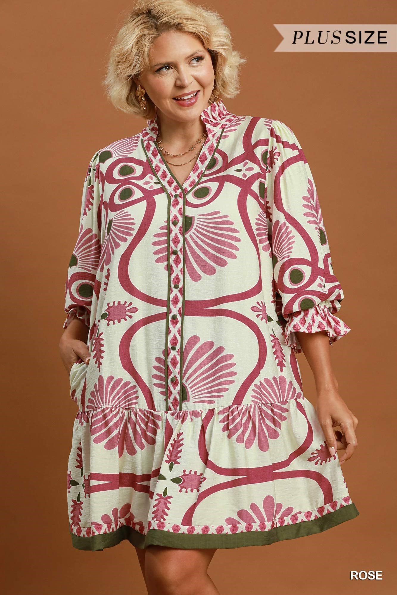 Rose Mix Babydoll Dress (PLUS)