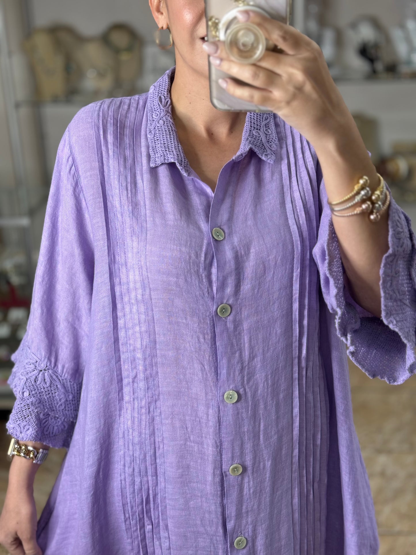 Camelia OS Linen Maxi Dress (NO RETURNS OR EXCHANGE)