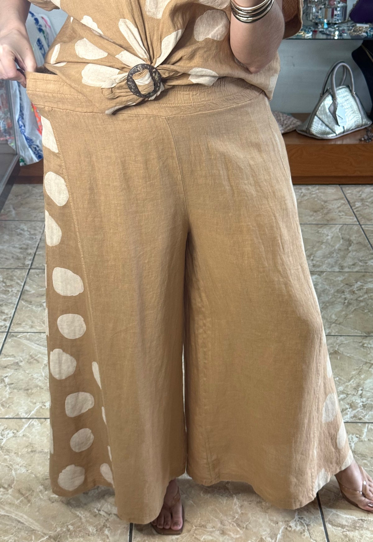 OS Polkadots Linen Set (NO RETURNS OR EXCHANGE)