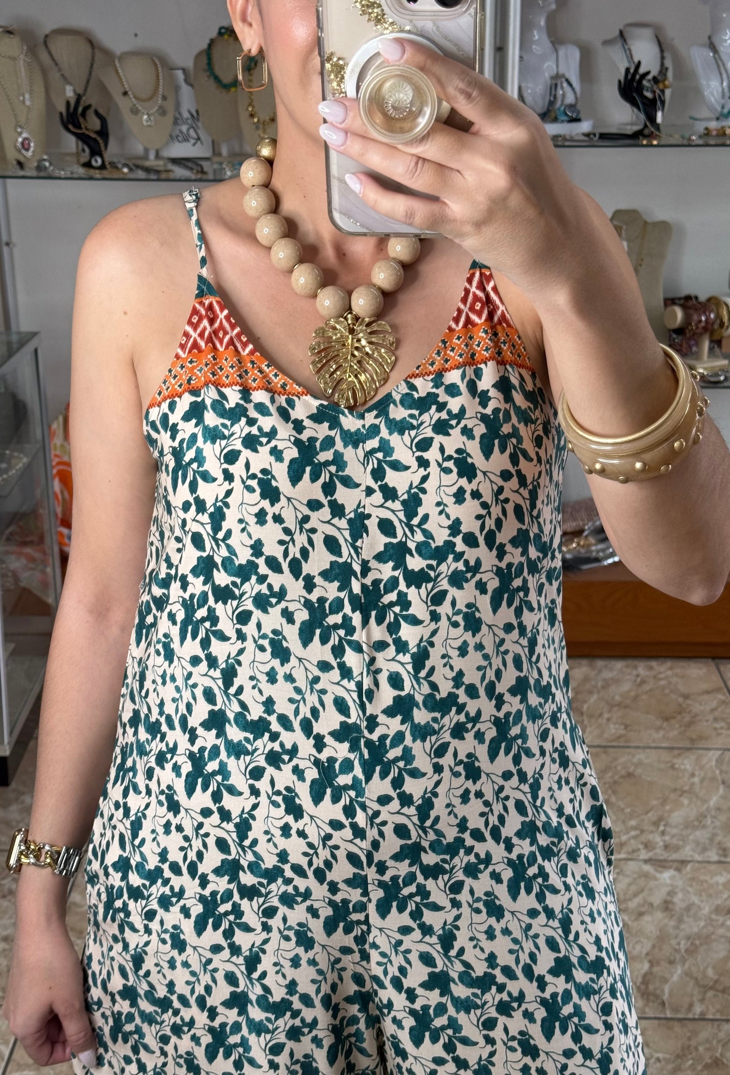 Emerald Floral Jumpsuit