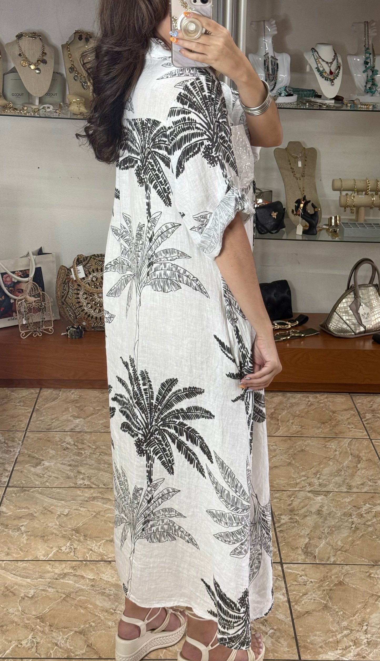Palmeras OS Maxi Linen Dress (FINAL SALE)