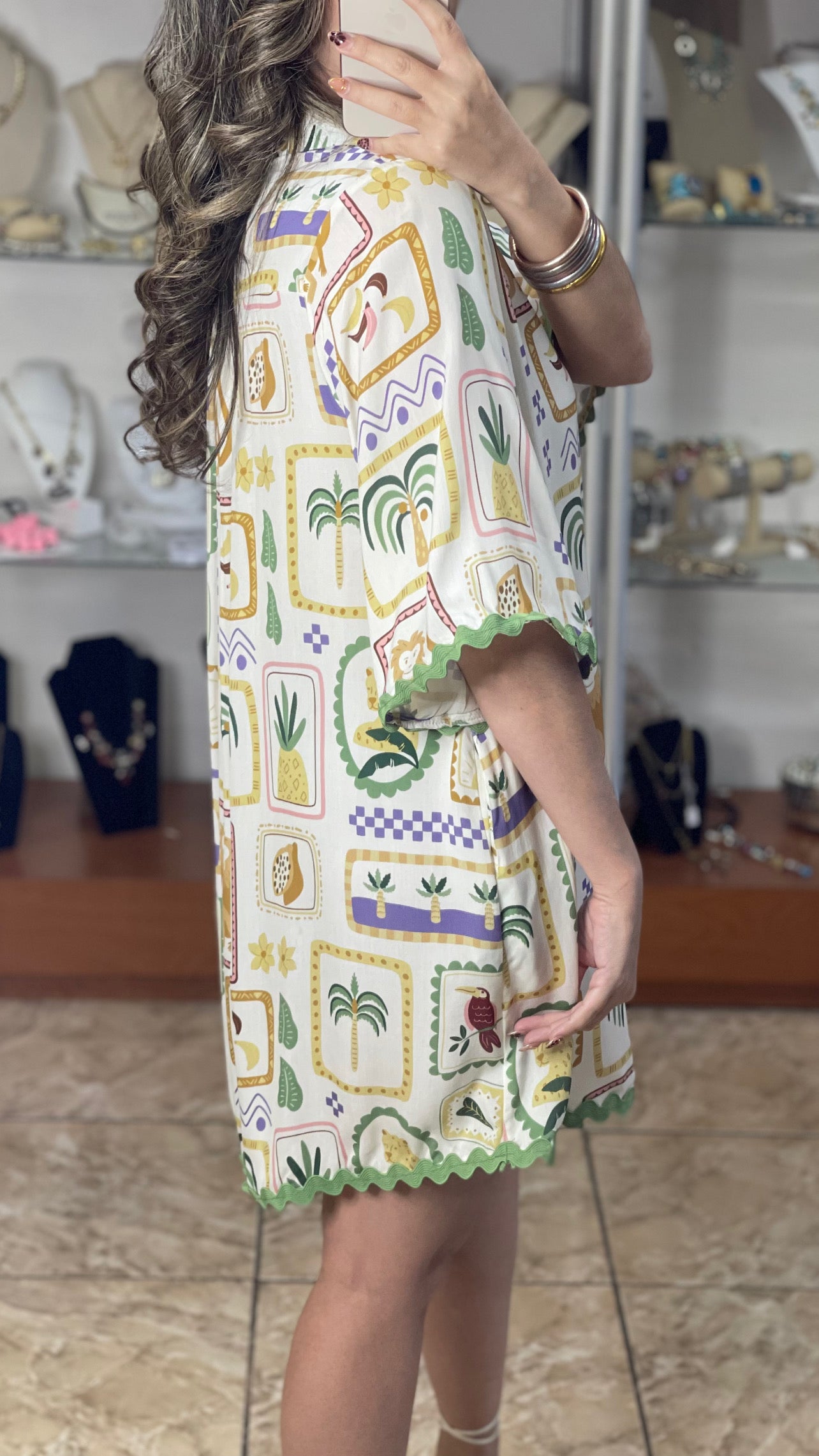 Tropical Print Mini Dress