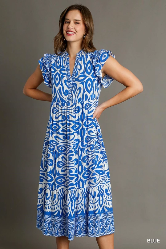 Boarder Print Midi Dress