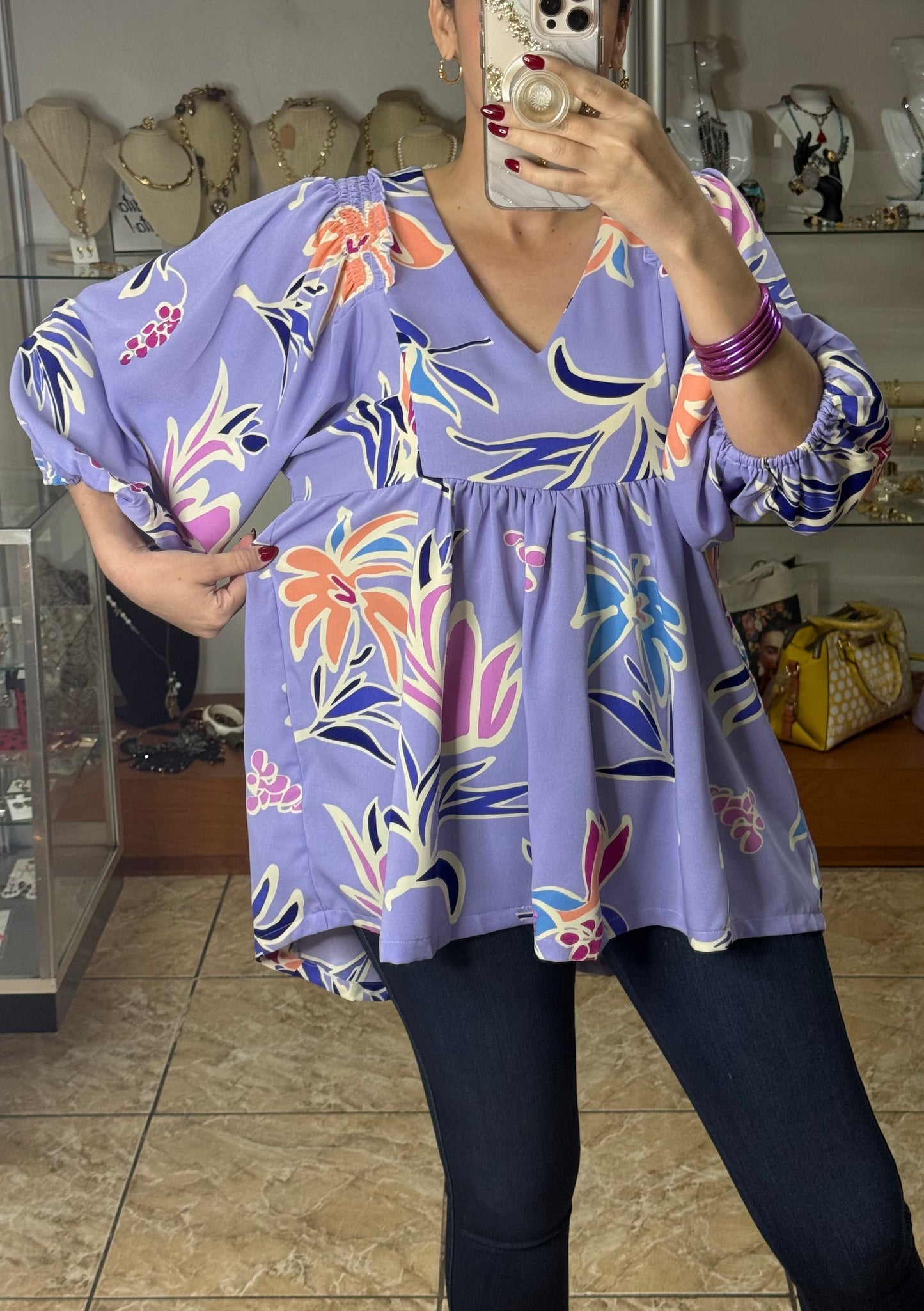 Lilac Floral Top