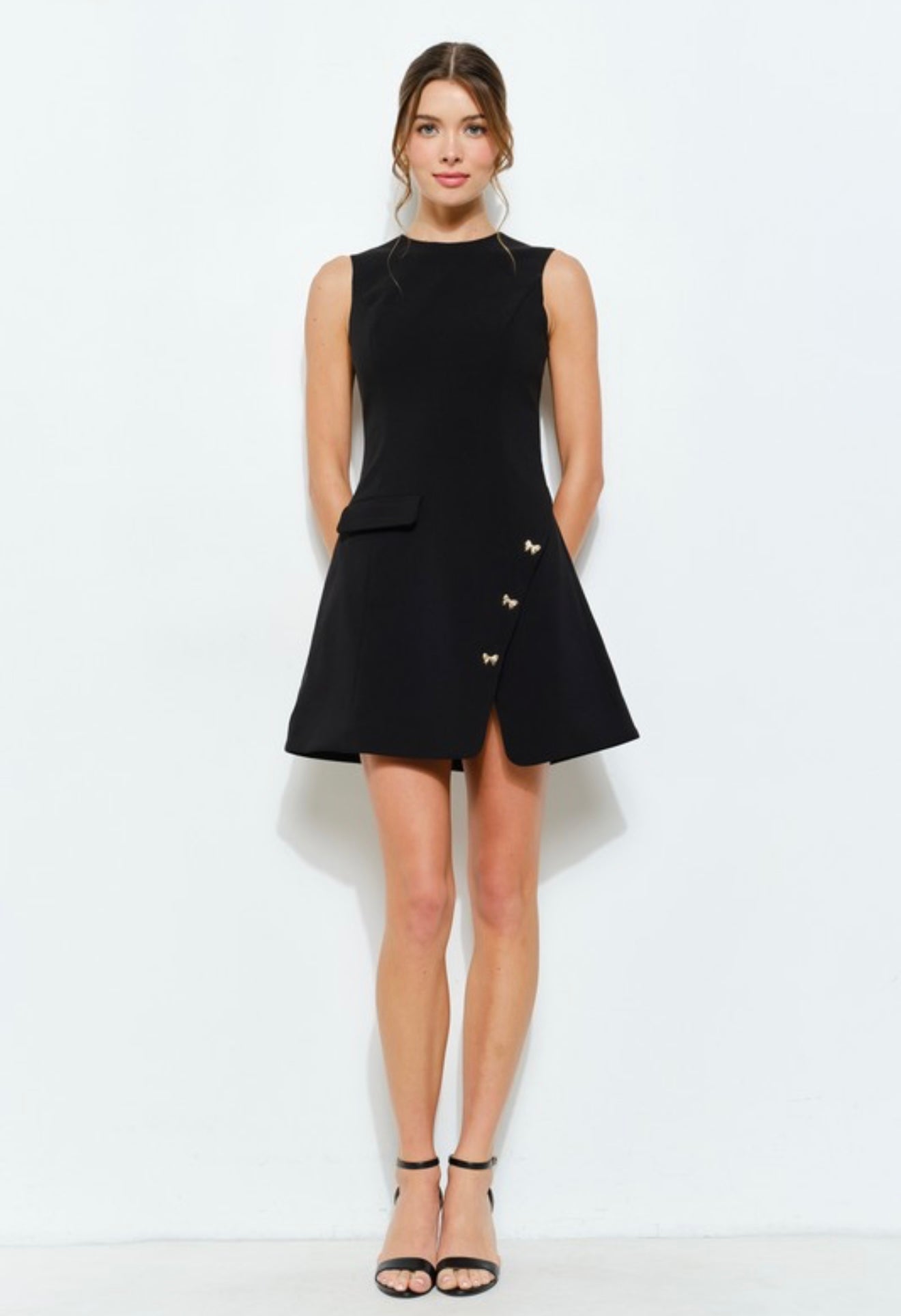 Black Asymmetrical Mini Dress