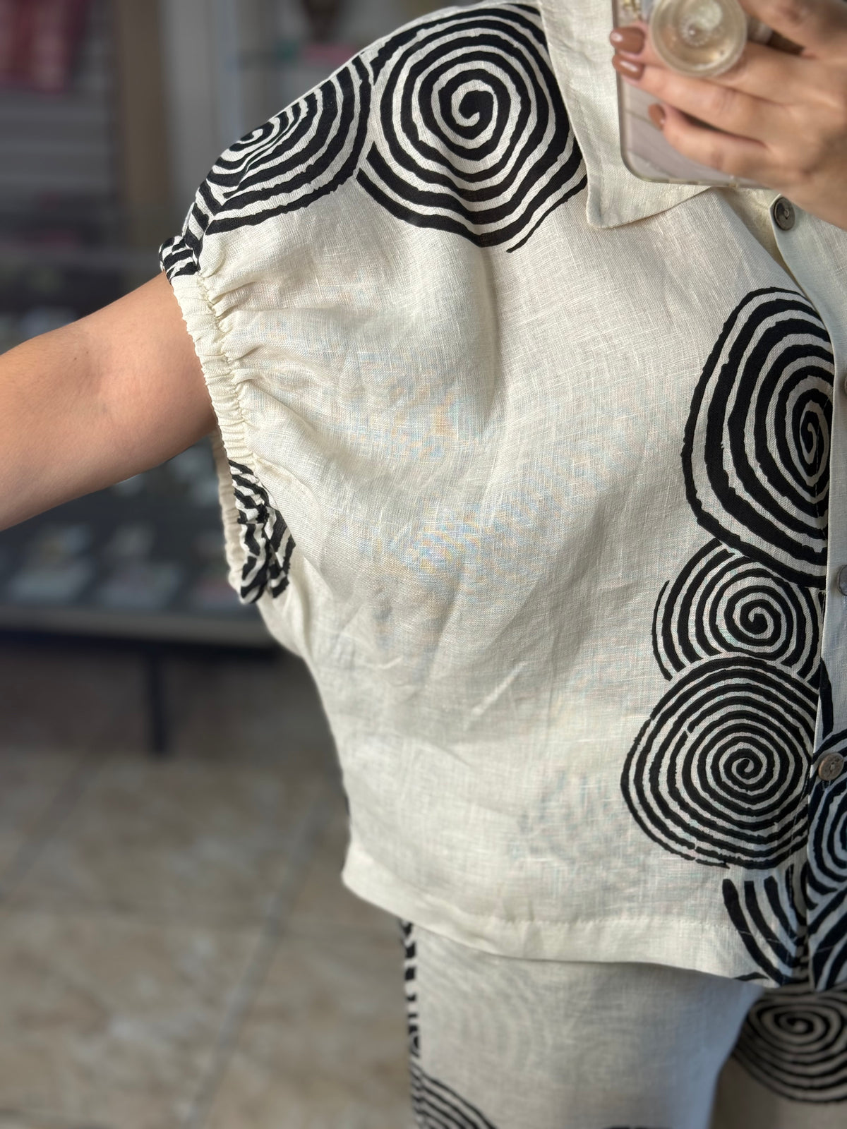 Spiral Pattern OS Top & Pant Set (NO RETURNS OR EXCHANGE)