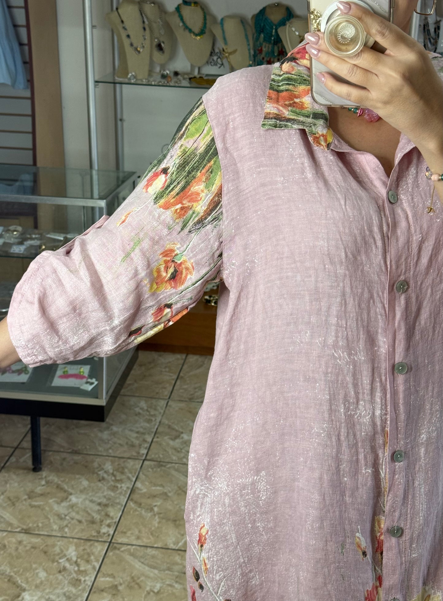 Malena OS Linen Dress (NO RETURNS OR EXCHANGE)