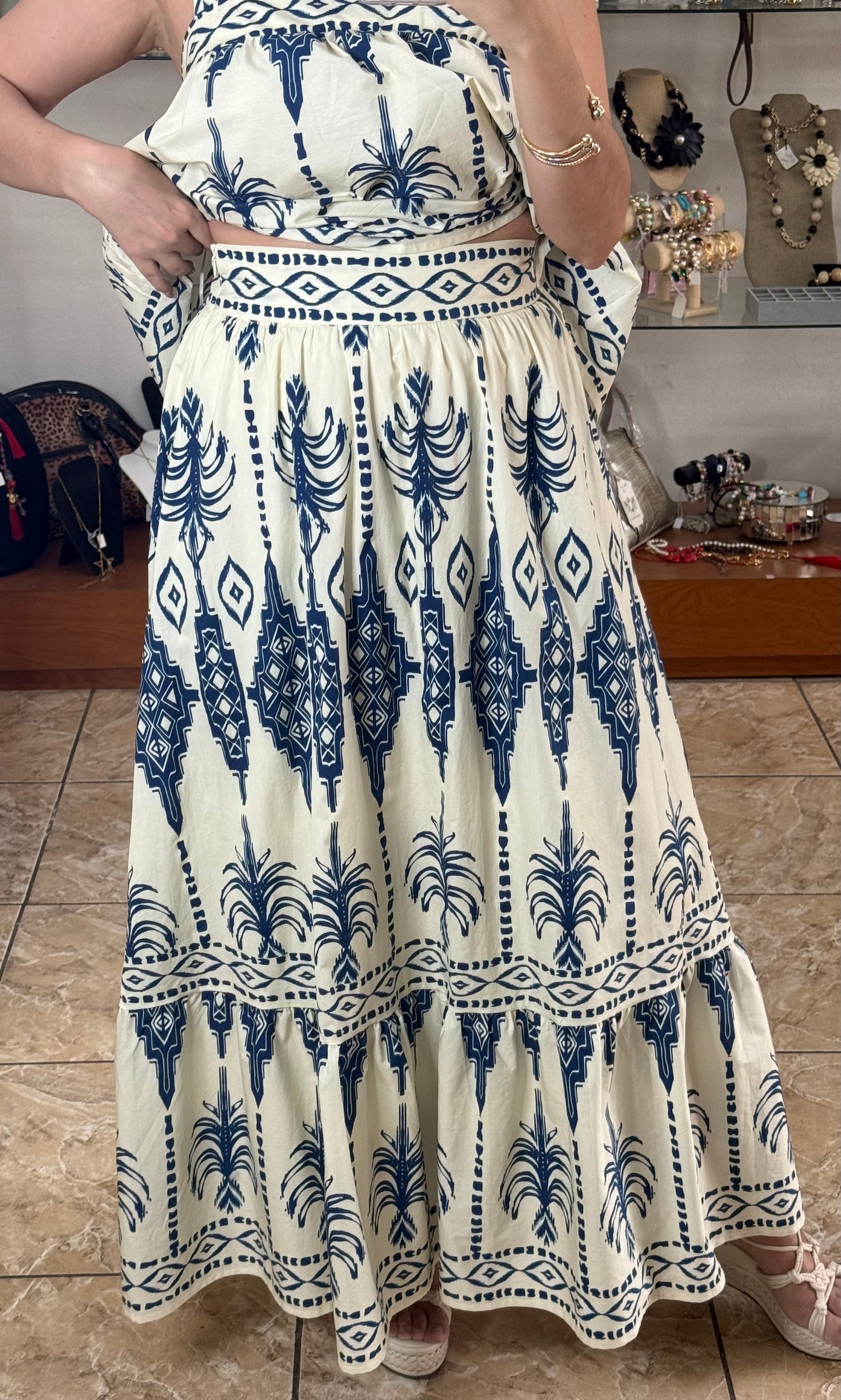 Top and Skirt Boho Set