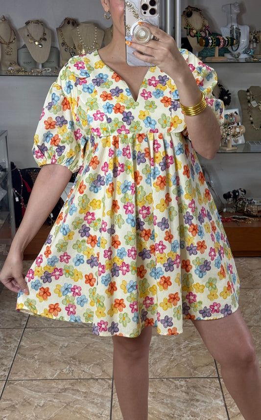 Floral Multicolor Doll Dress