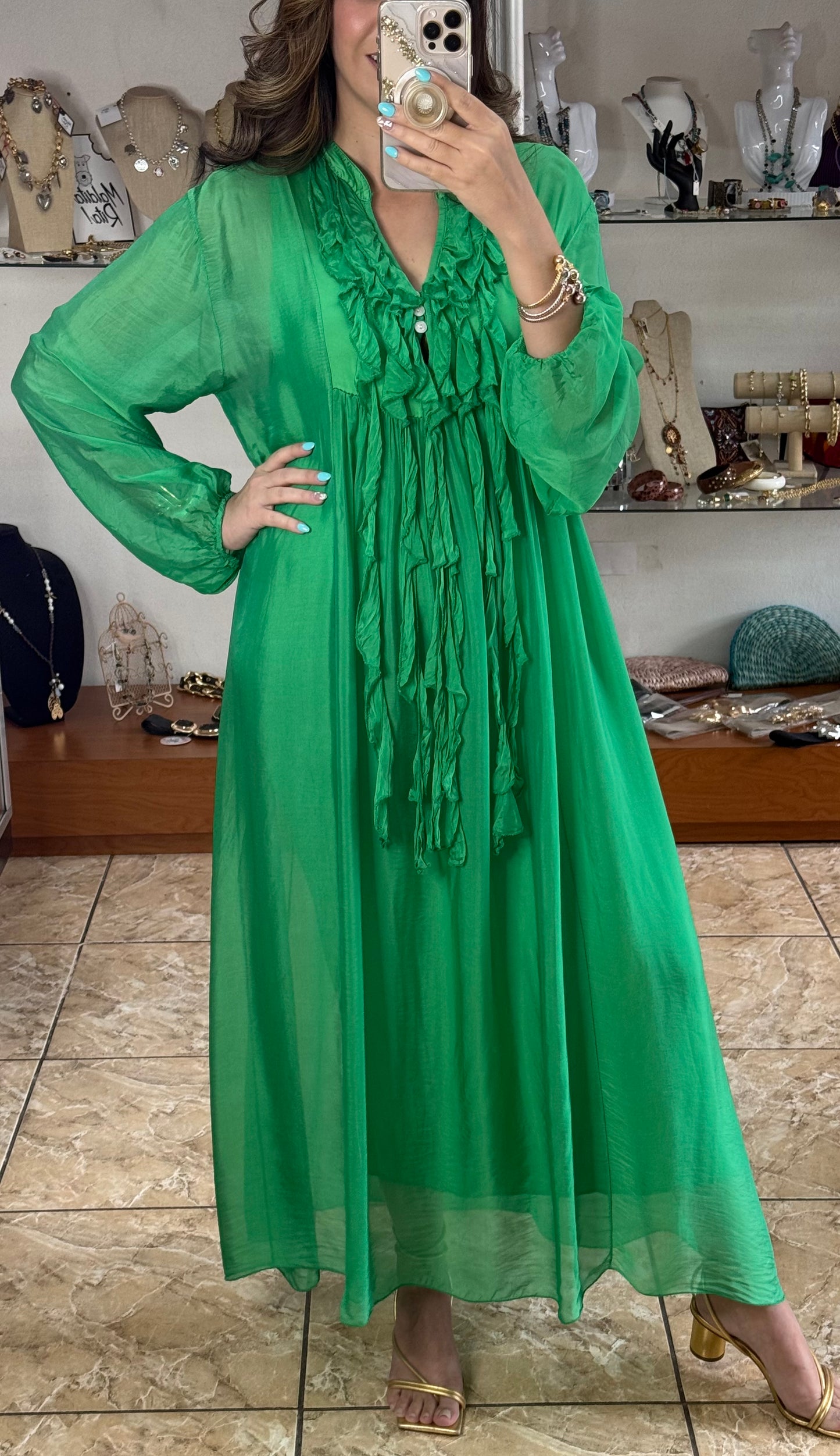 OS Silk Maxi Dress (NO RETURNS OR EXCHANGE)