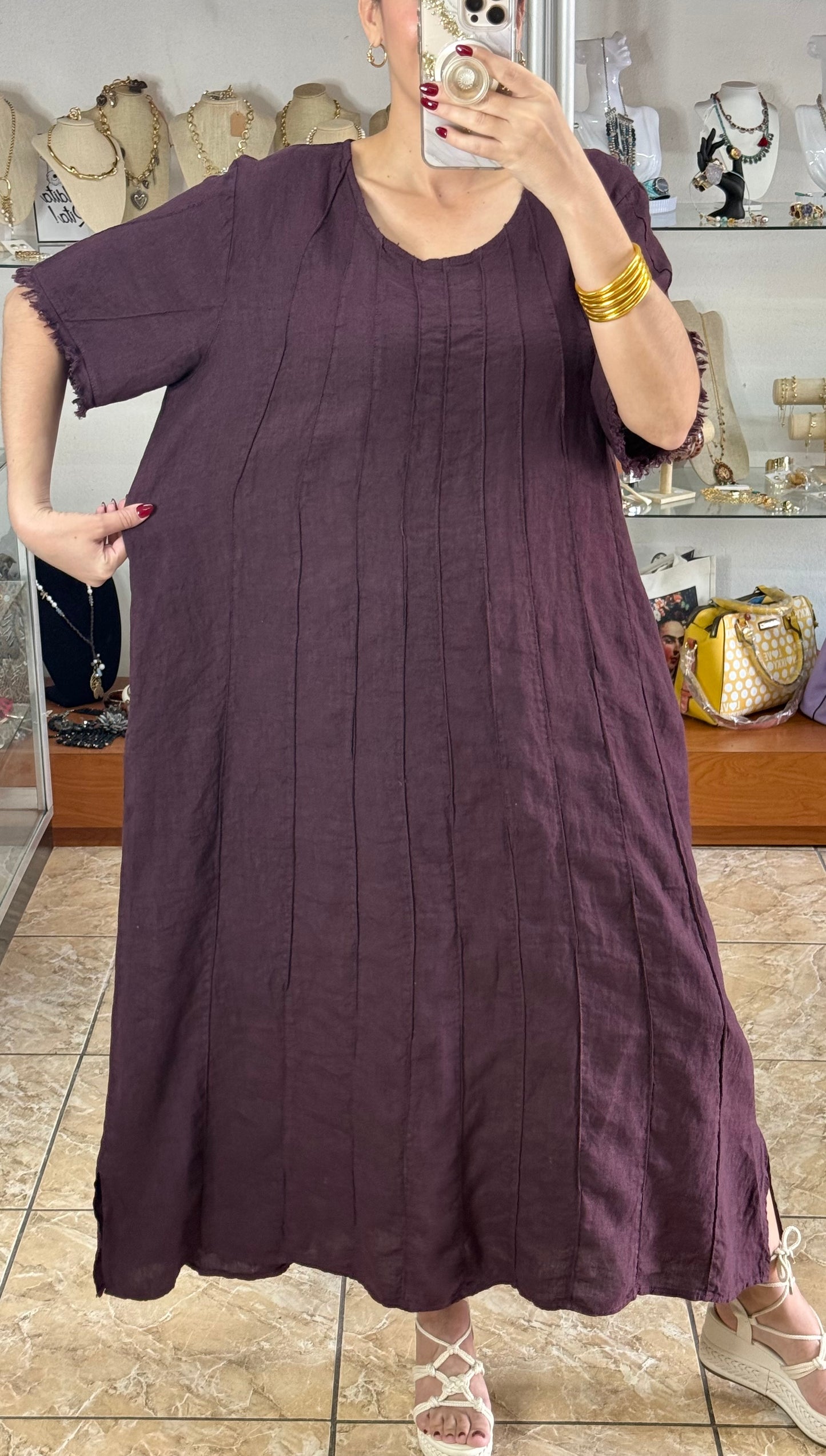 Linen OS Maxi Dress (FINAL SALE)