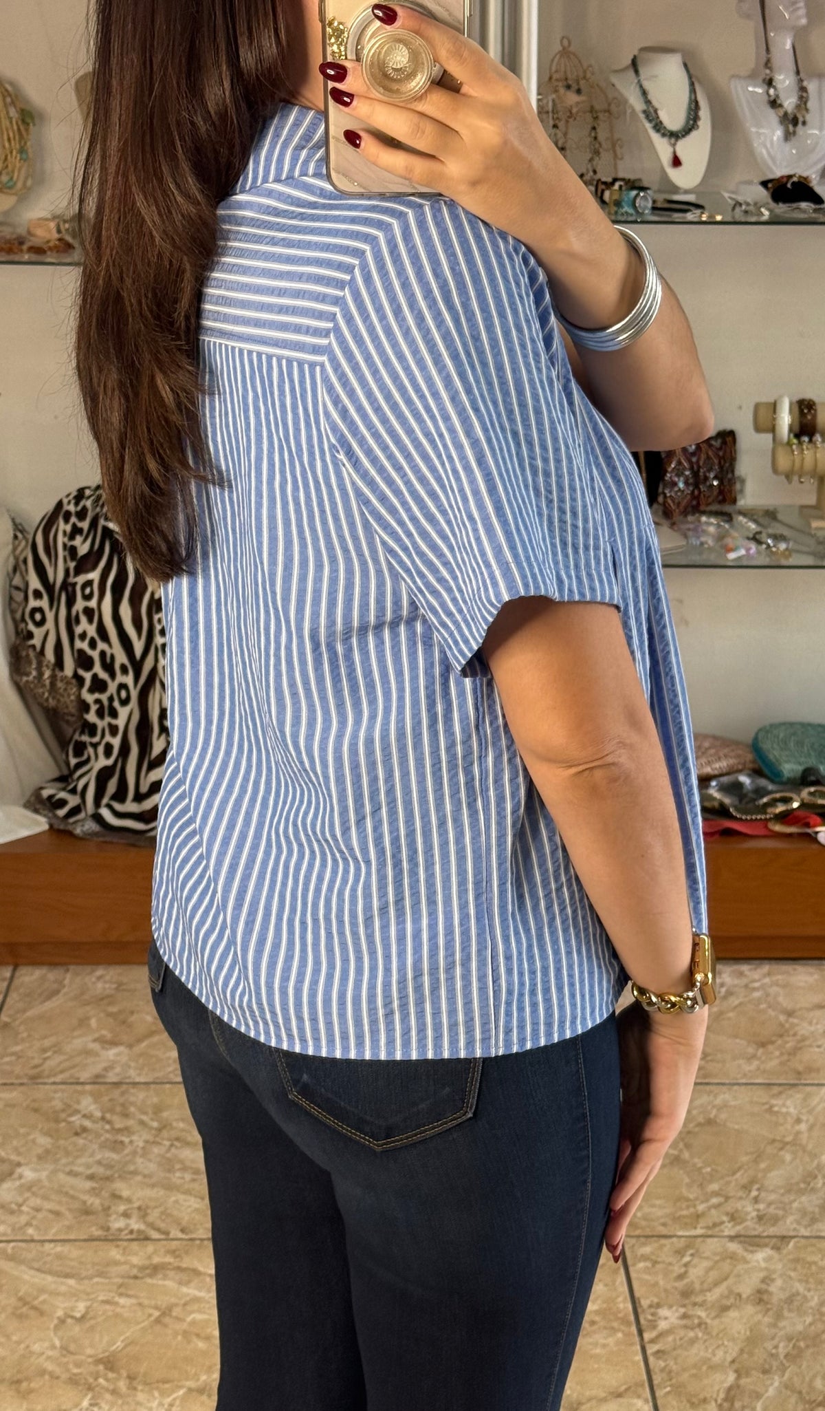 Short Sleeve Button Down Top