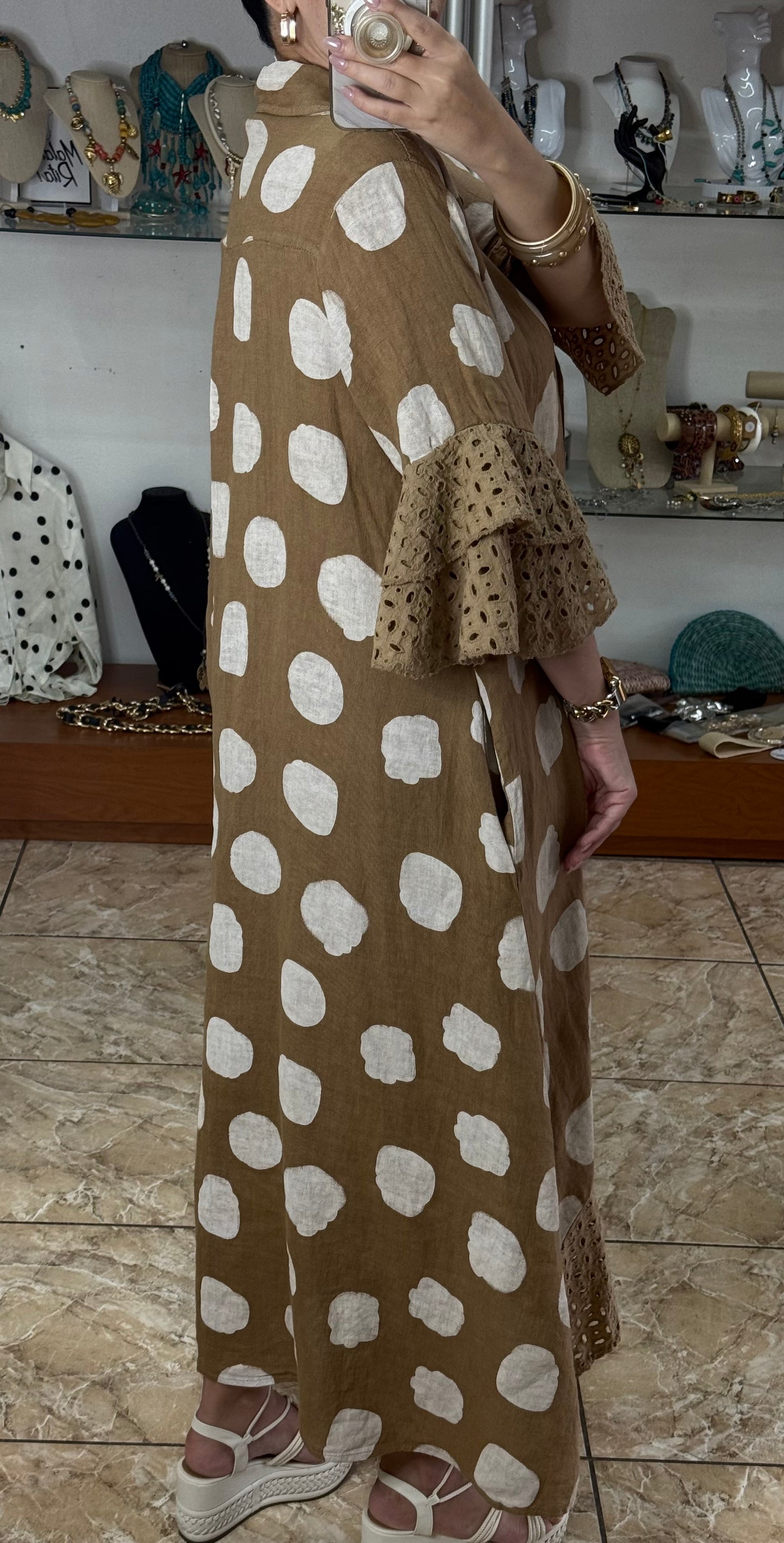 Macarena OS Polkadot Maxi Dress (NO RETURNS OR EXCHANGE)