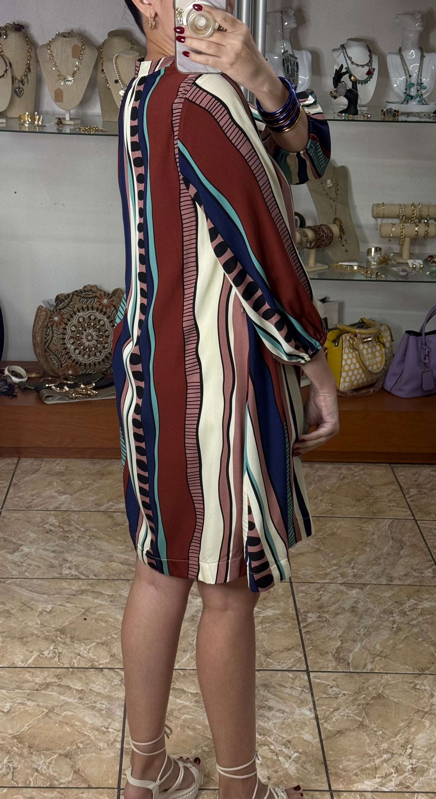 Mint Mix Abstract Print Dress