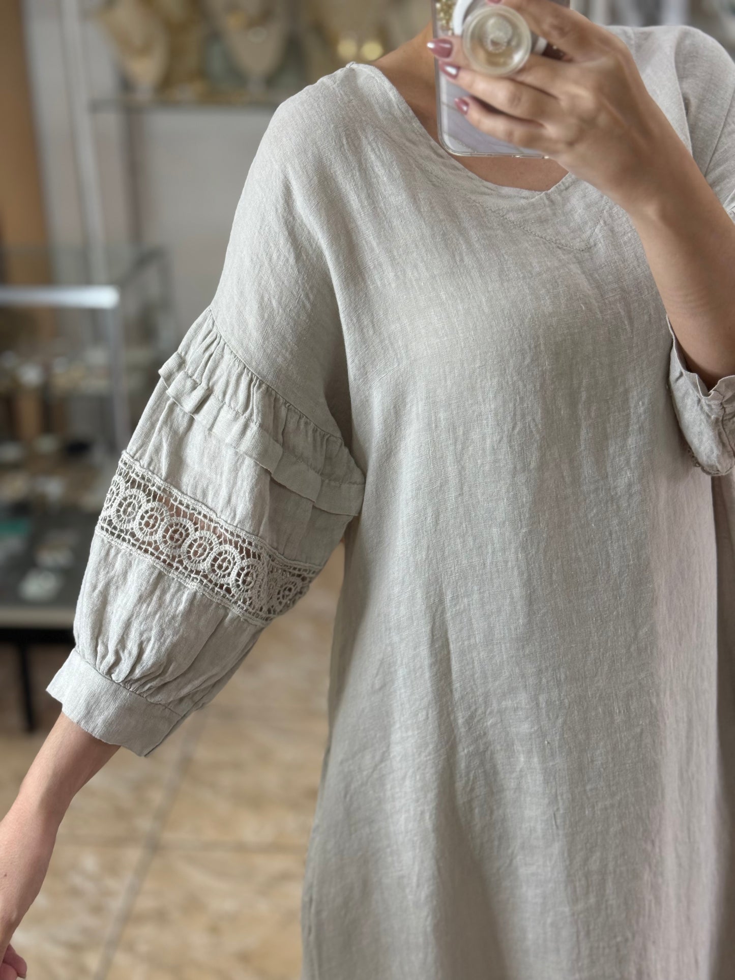 Back Detail OS Linen Maxi Dress (FINAL SALE)