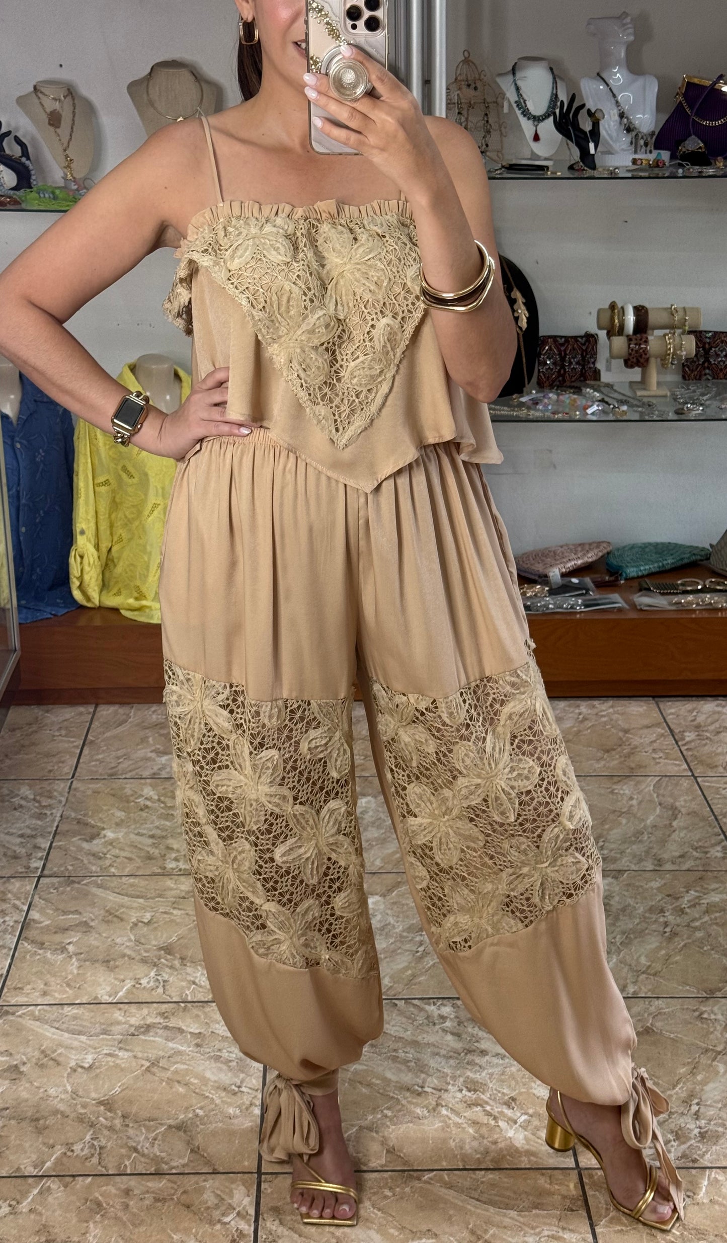Crop Top & Harem Pants Set