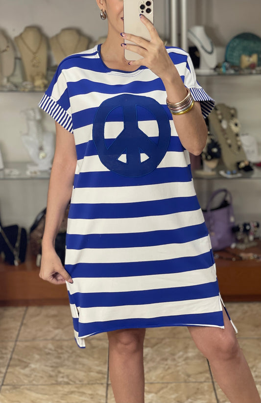 Striped Peace Mini Dress