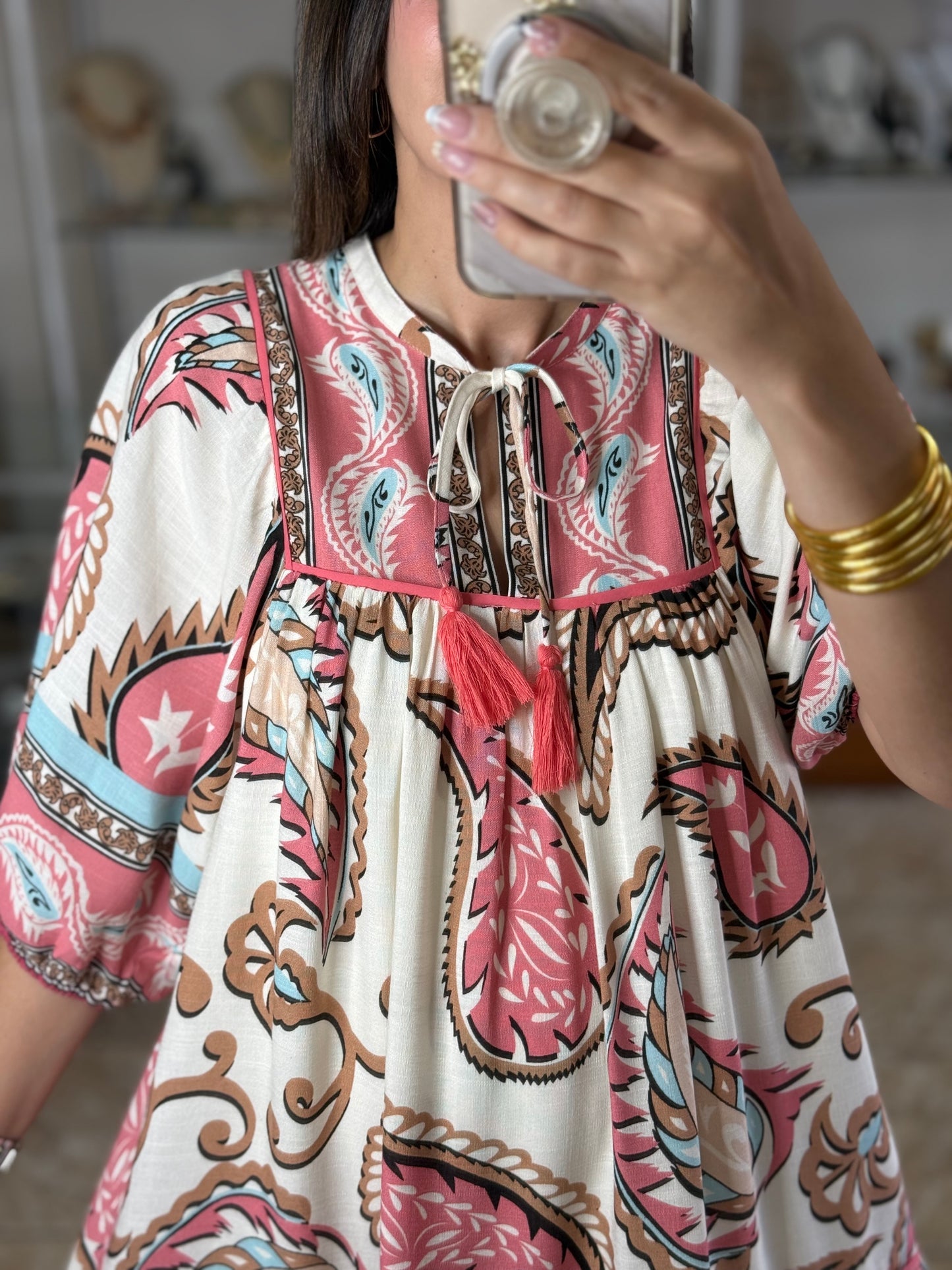 Paisley Pink Mix Doll Dress