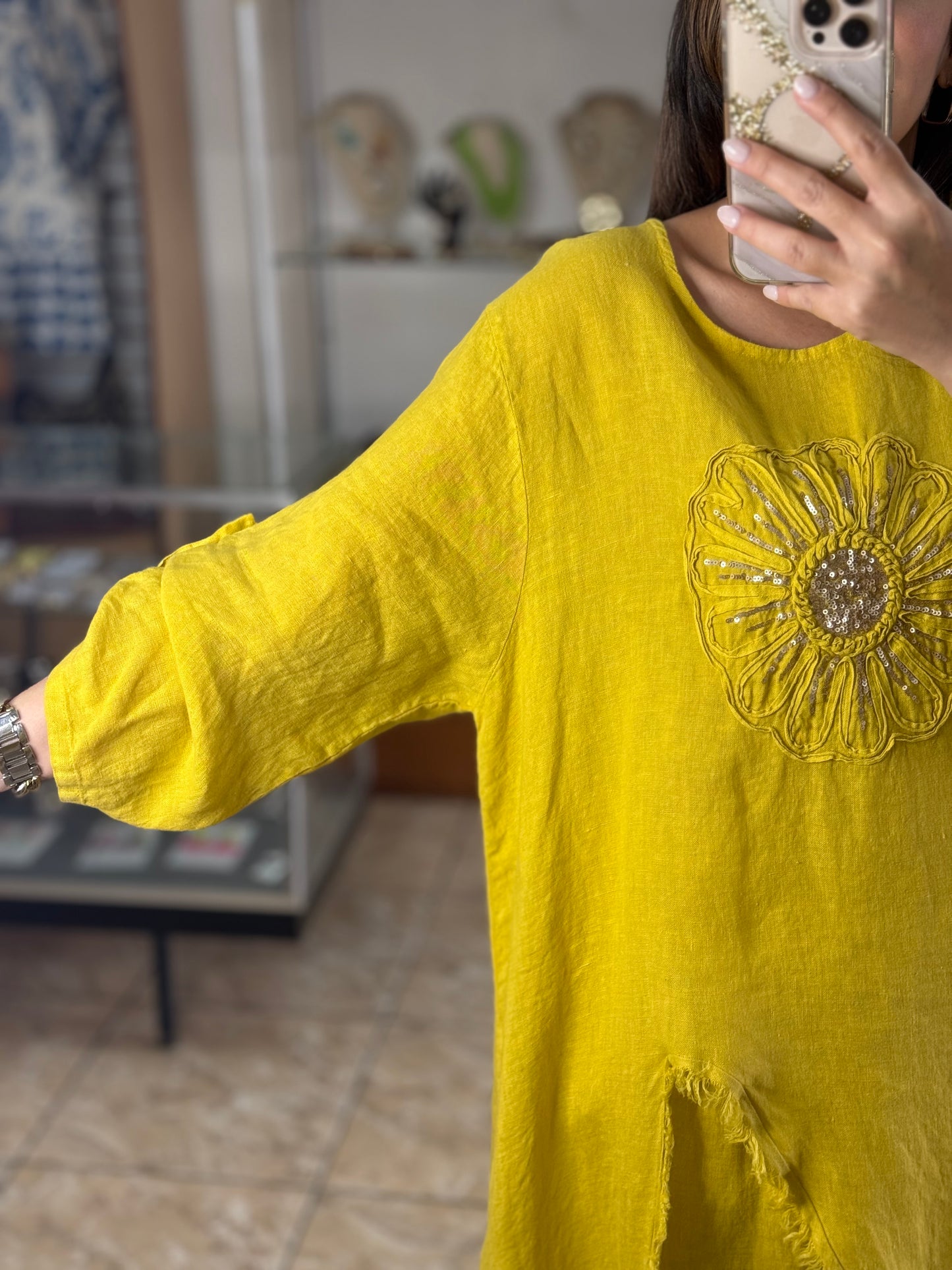 Asymmetrical OS Floral Top (NO RETURNS OR EXCHANGE) (PANT SOLD SEPARATELY)